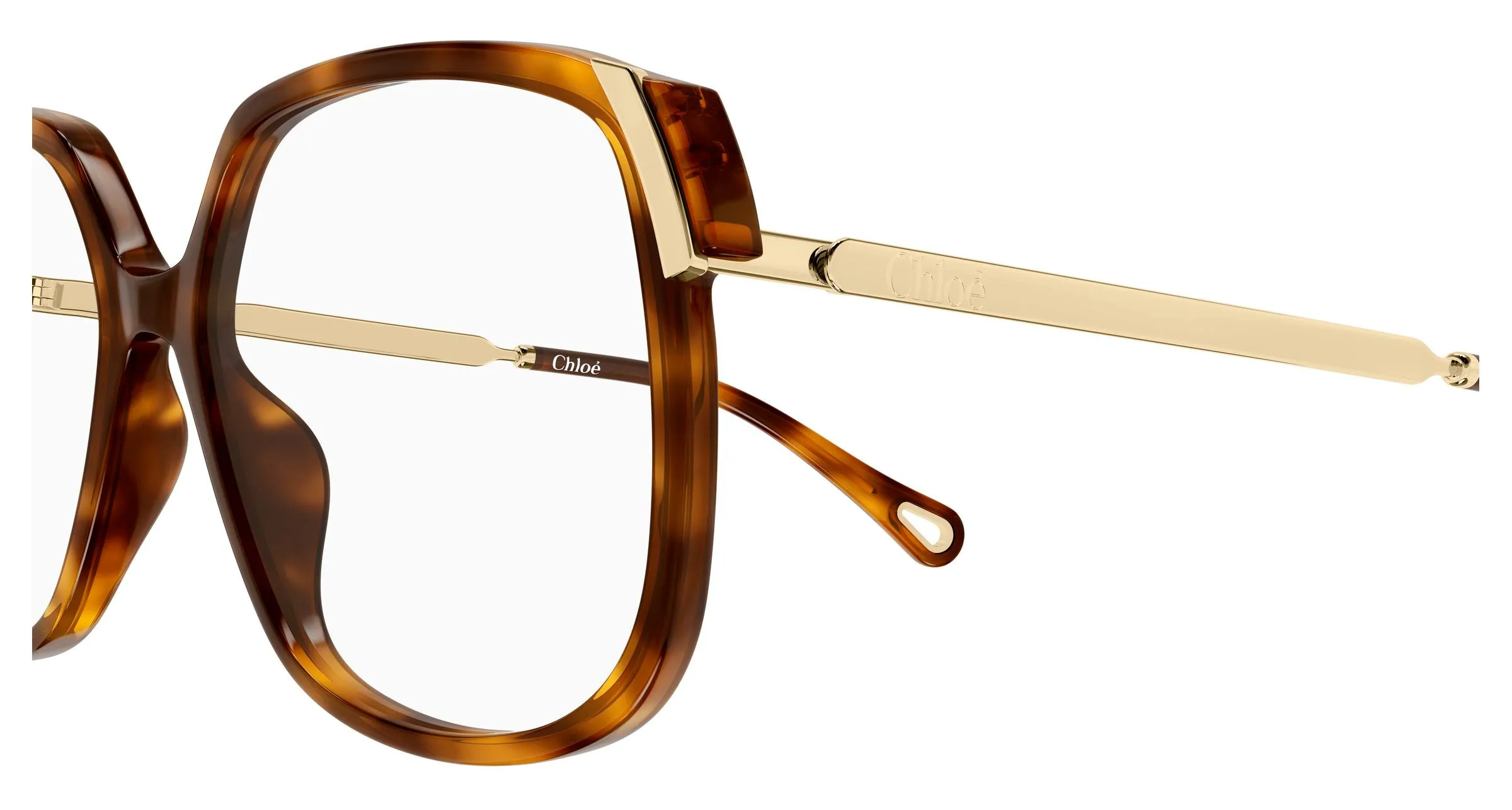 Chloé CH0287O 007 Montature da vista Acetato Havana Trasparente Squadrata - immagine 3