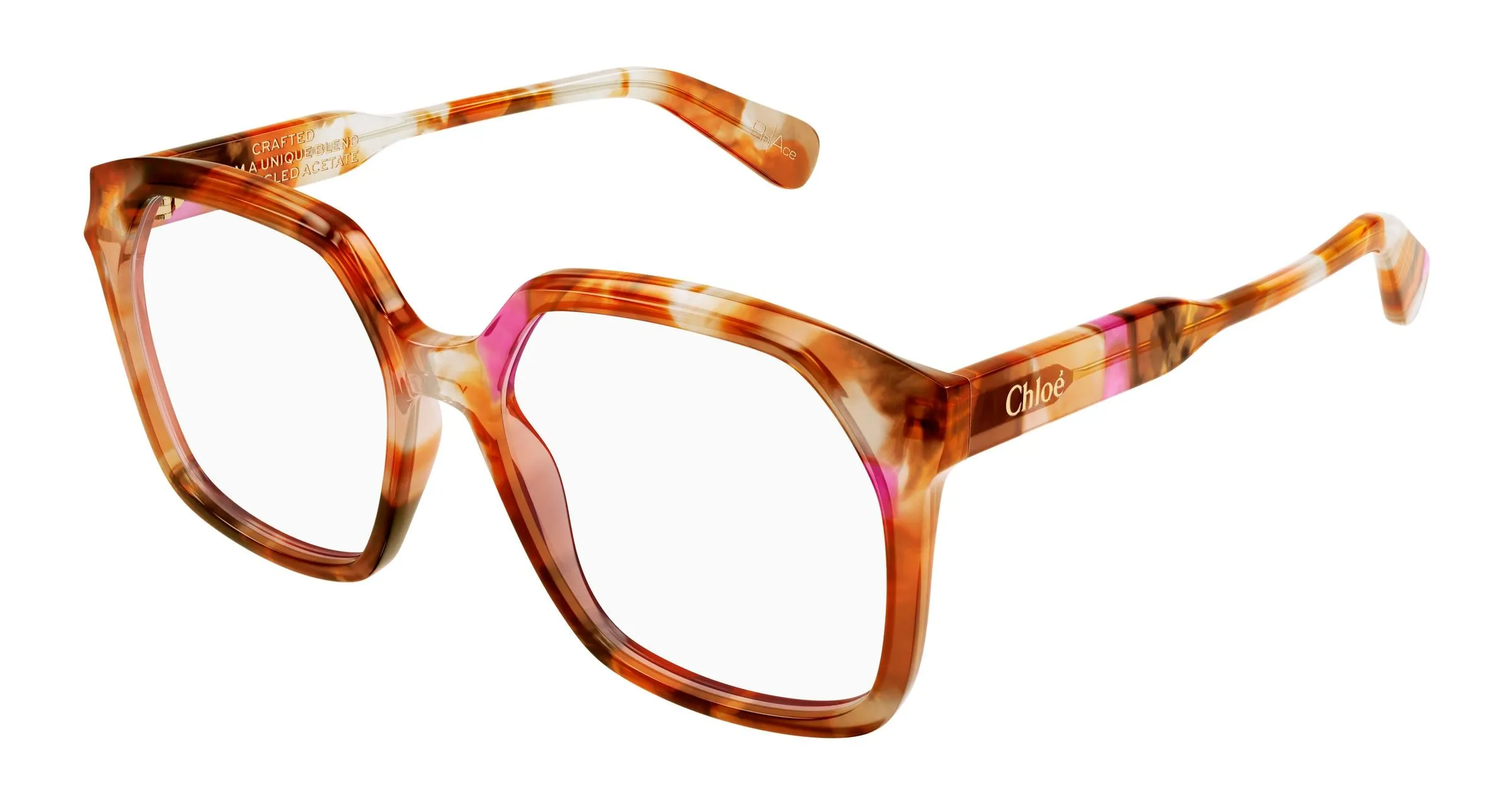 Chloé CH0263O 010 Montature da vista Acetato Havana Trasparente Squadrata - immagine 1