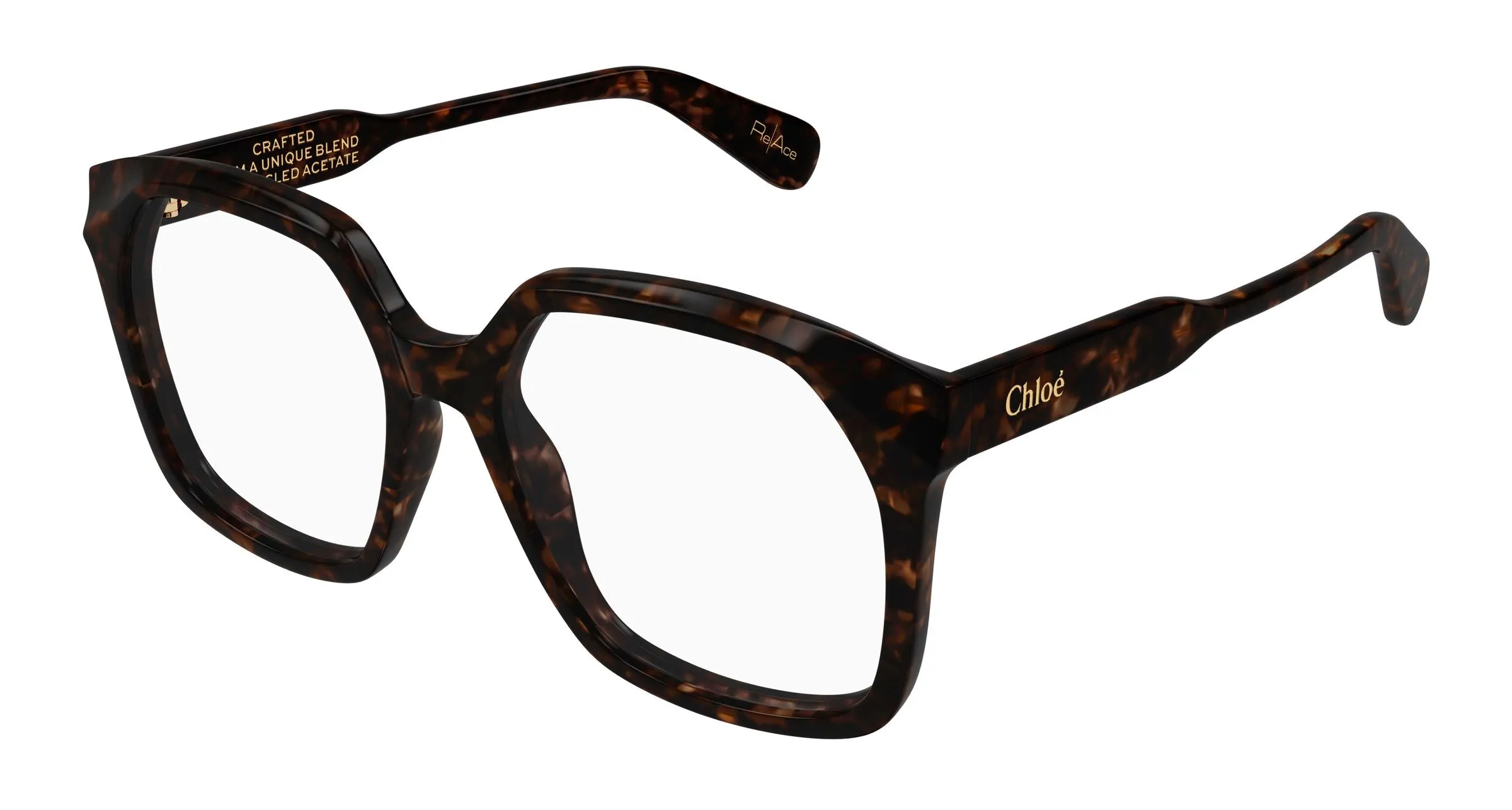 Chloé CH0263O 009 Montature da vista Acetato Havana Trasparente Squadrata - immagine 1