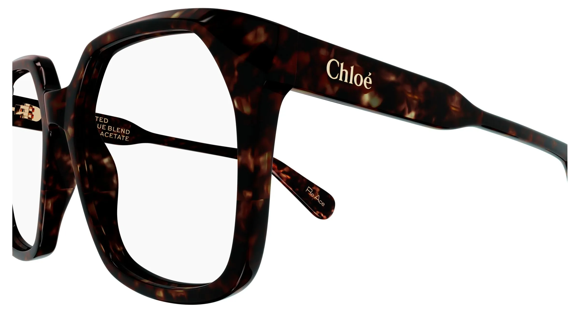 Chloé CH0263O 009 Montature da vista Acetato Havana Trasparente Squadrata - immagine 3