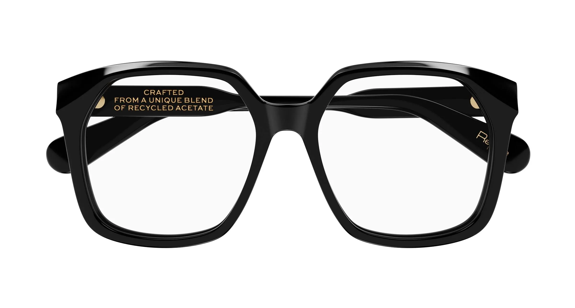 Chloé CH0263O 008 Montature da vista Acetato Nero Trasparente Squadrata - immagine 2