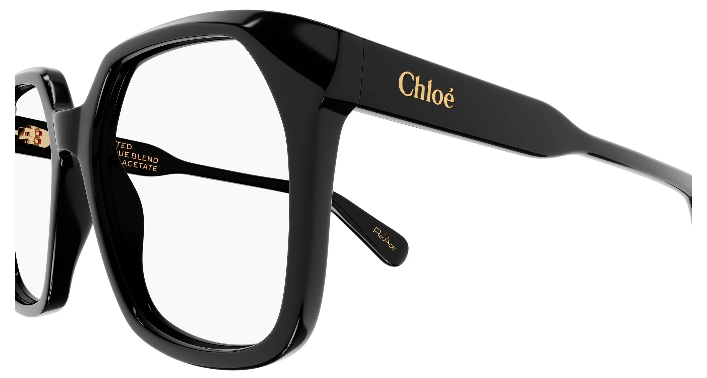 Chloé CH0263O 008 Montature da vista Acetato Nero Trasparente Squadrata - immagine 3