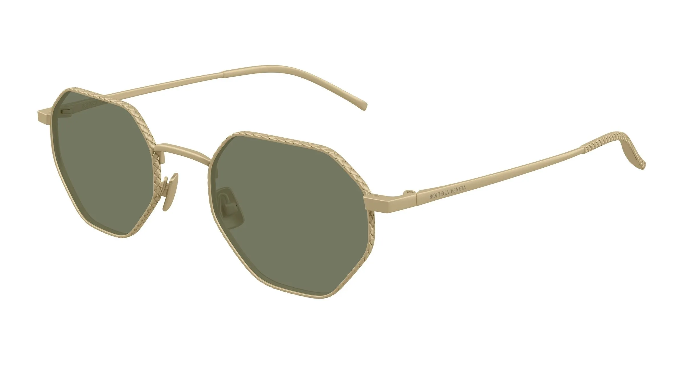 Bottega Veneta BV1471S 003 Occhiali da sole Titanio Bronzo Verde Rotonda - immagine 1