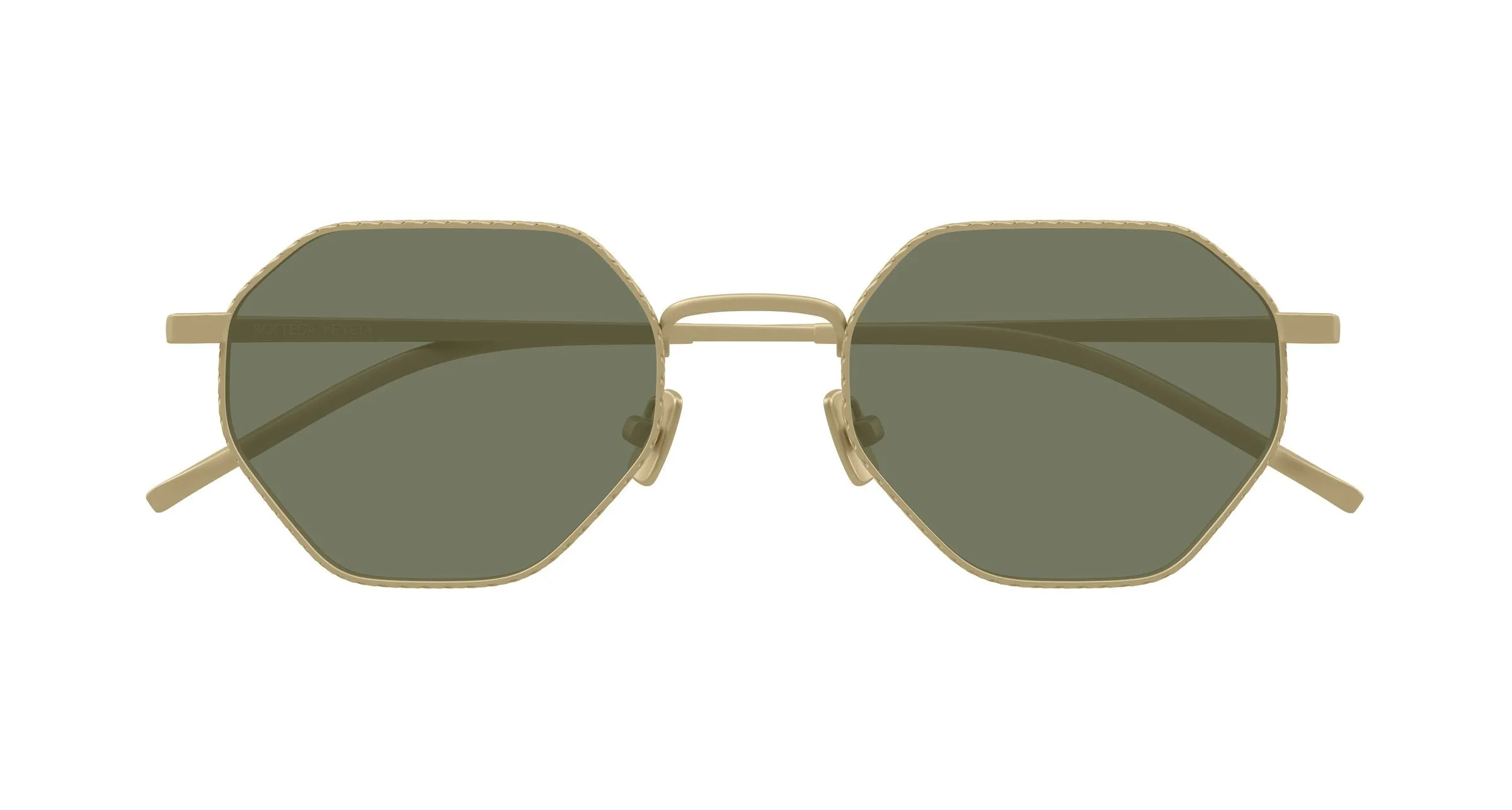 Bottega Veneta BV1471S 003 Occhiali da sole Titanio Bronzo Verde Rotonda - immagine 2