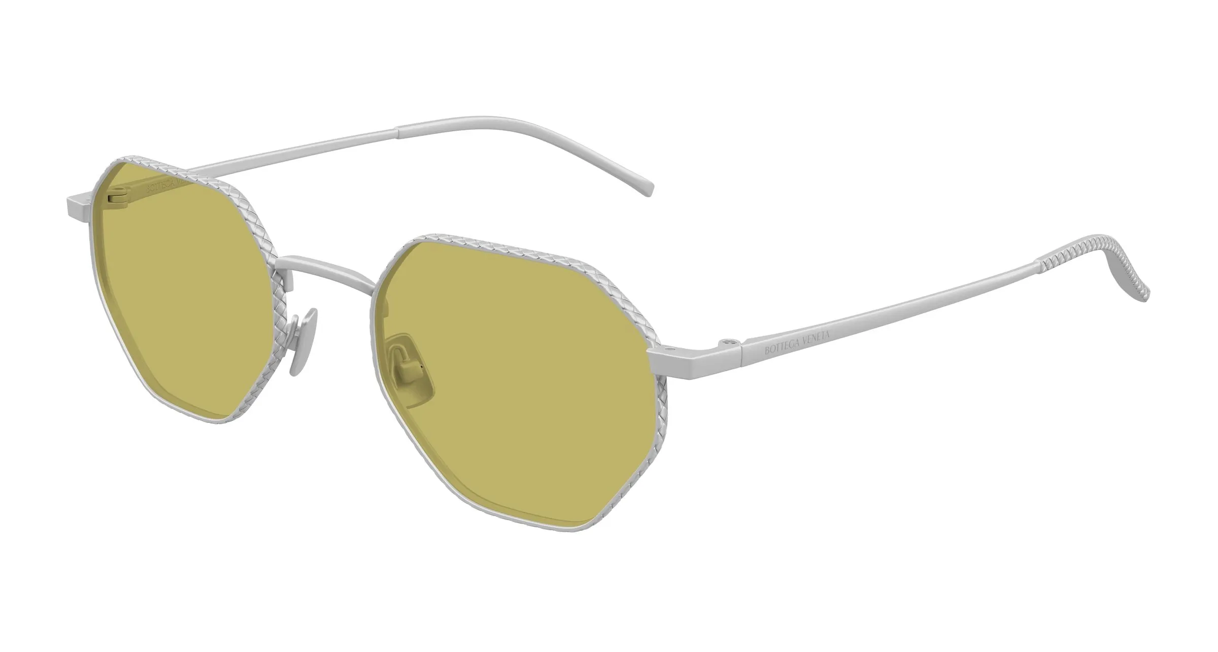 Bottega Veneta BV1471S 002 Occhiali da sole Titanio Argento Rotonda - immagine 1