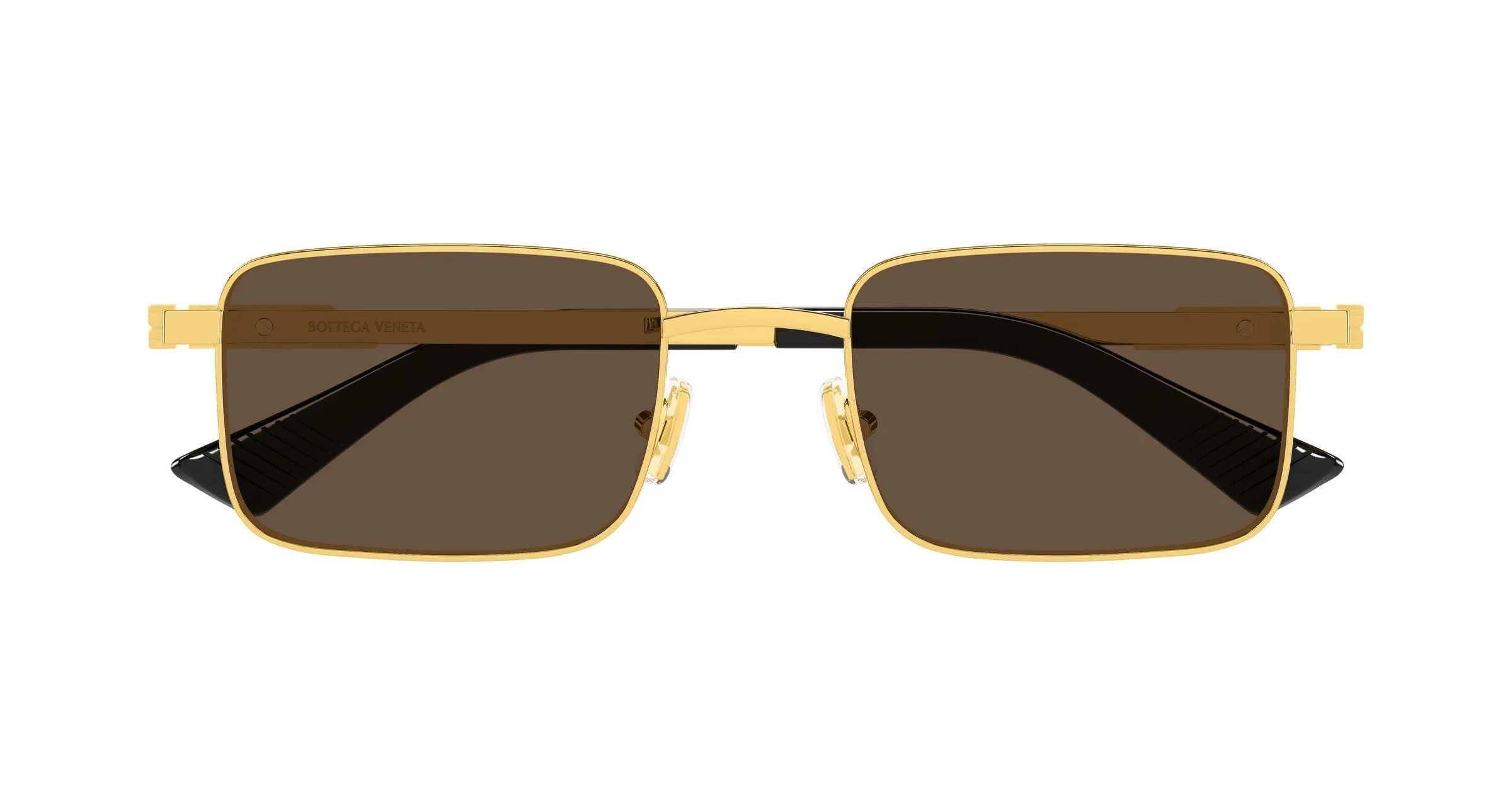 Bottega Veneta BV1469S 005 Occhiali da sole Metallo Oro Marrone Squadrata - immagine 2