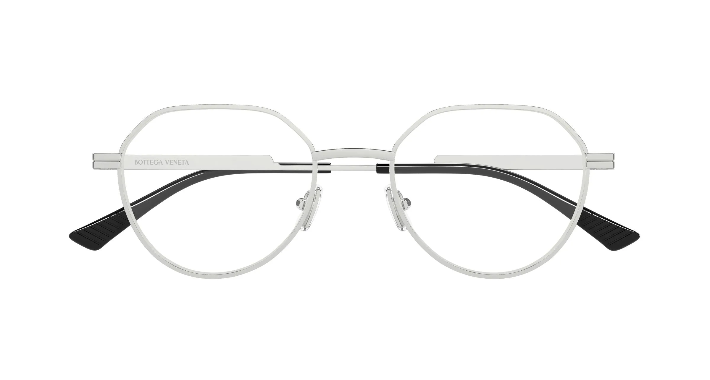 Bottega Veneta BV1468O 002 Montature da vista Metallo Argento Trasparente Rotonda - immagine 2