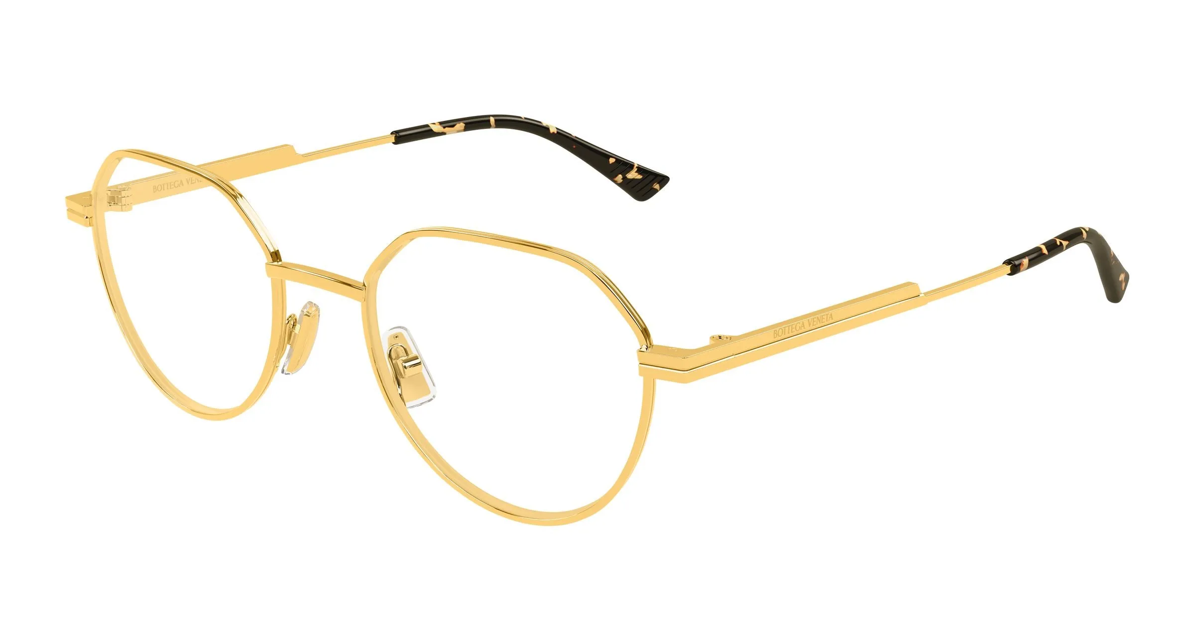 Bottega Veneta BV1468O 001 Montature da vista Metallo Oro Trasparente Rotonda - immagine 1