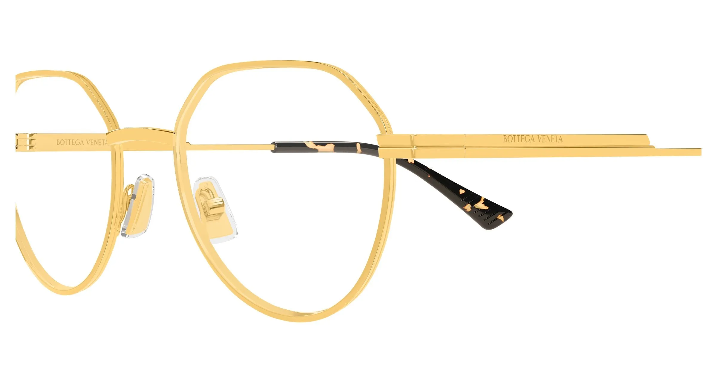Bottega Veneta BV1468O 001 Montature da vista Metallo Oro Trasparente Rotonda - immagine 3