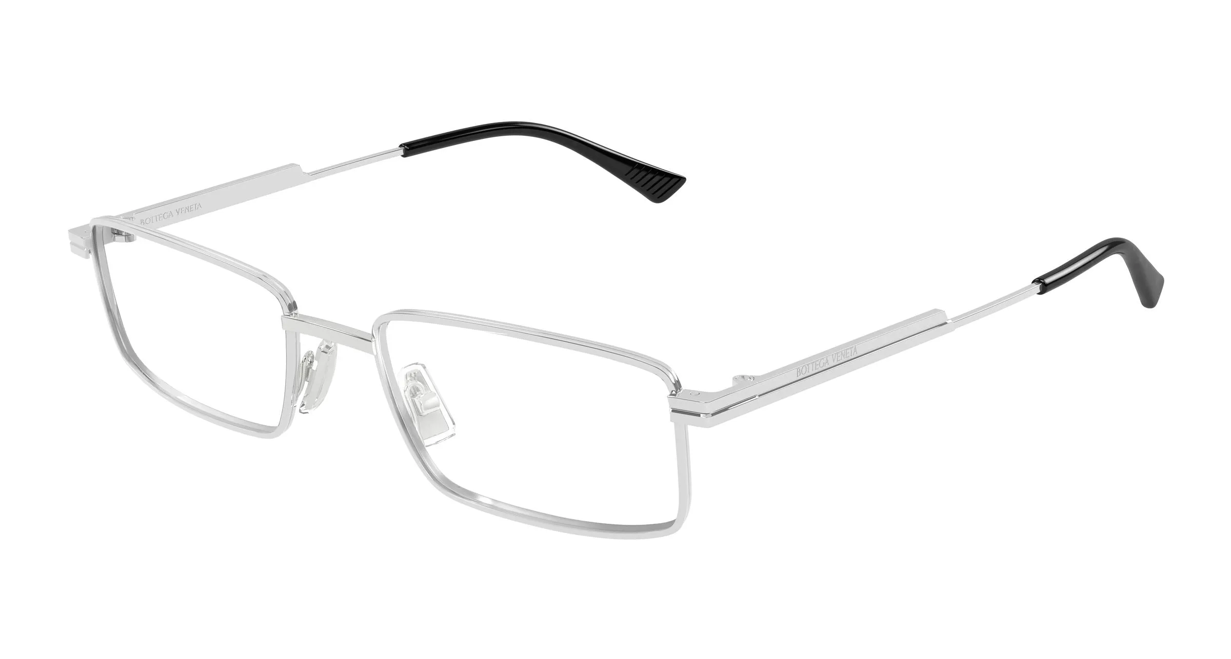 Bottega Veneta BV1467O 004 Montature da vista Metallo Argento Trasparente Squadrata - immagine 1