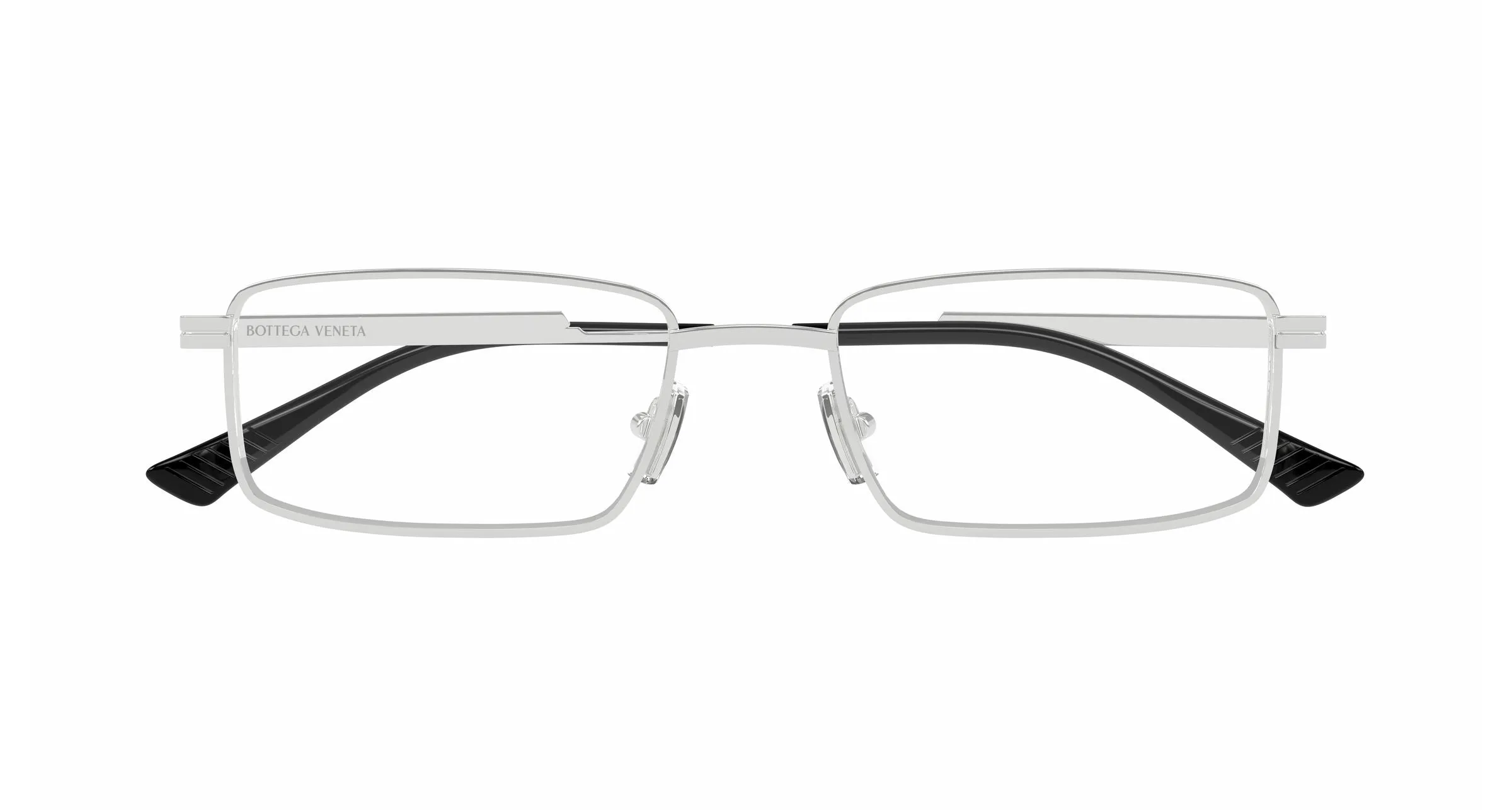 Bottega Veneta BV1467O 004 Montature da vista Metallo Argento Trasparente Squadrata - immagine 2