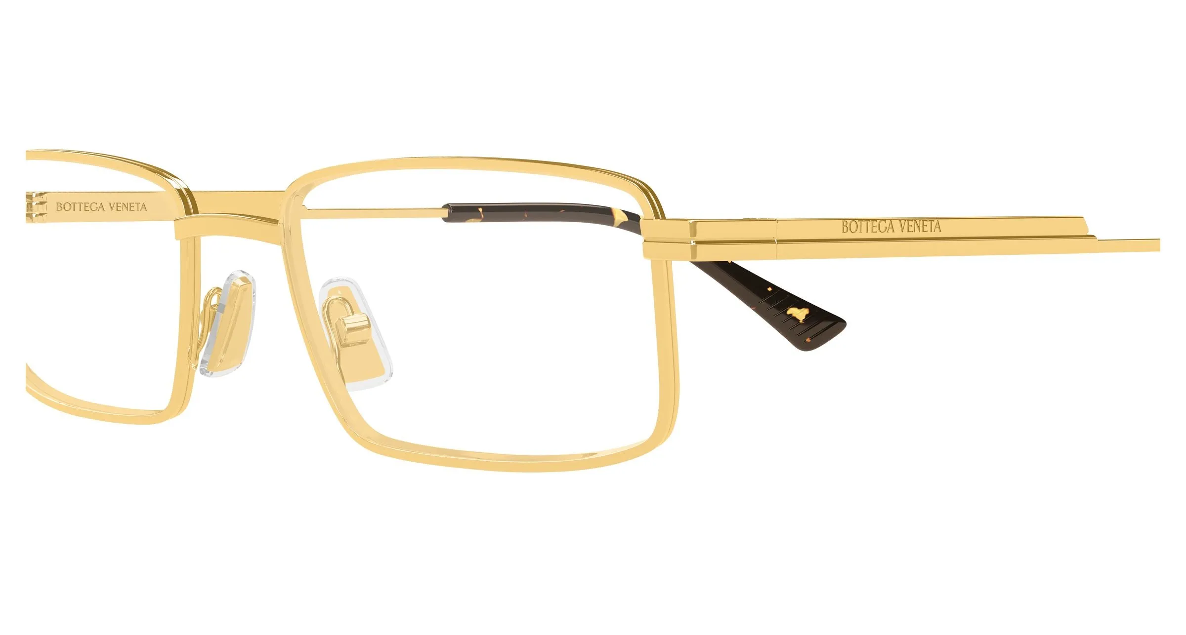 Bottega Veneta BV1467O 003 Montature da vista Metallo Oro Trasparente Squadrata - immagine 3