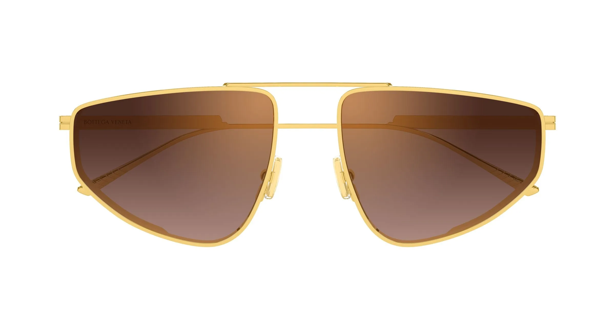 Bottega Veneta BV1466S 004 Occhiali da sole Metallo Oro Marrone Pilot - immagine 2