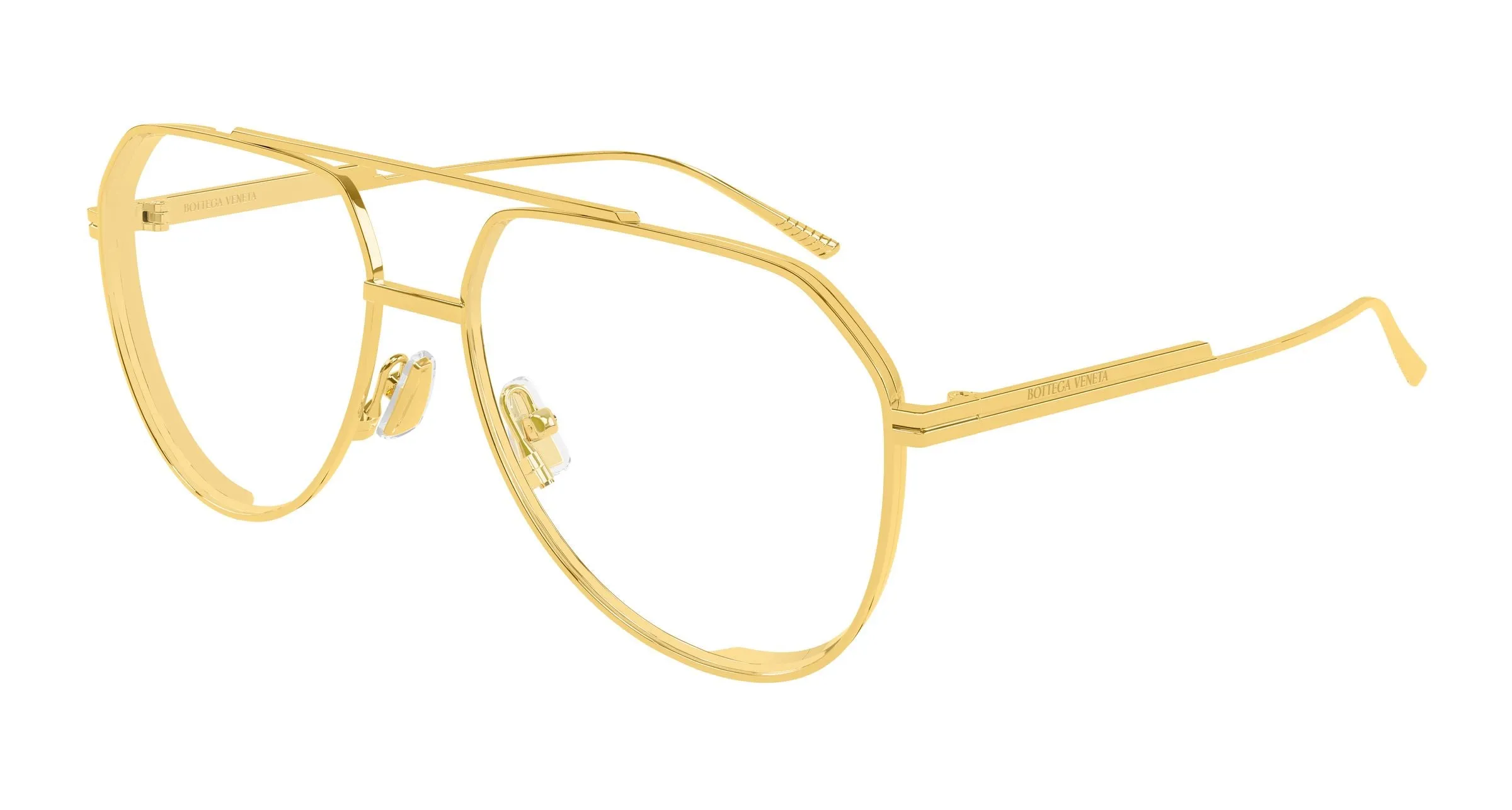 Bottega Veneta BV1465S 005 Occhiali da sole Metallo Oro Trasparente Pilot - immagine 1