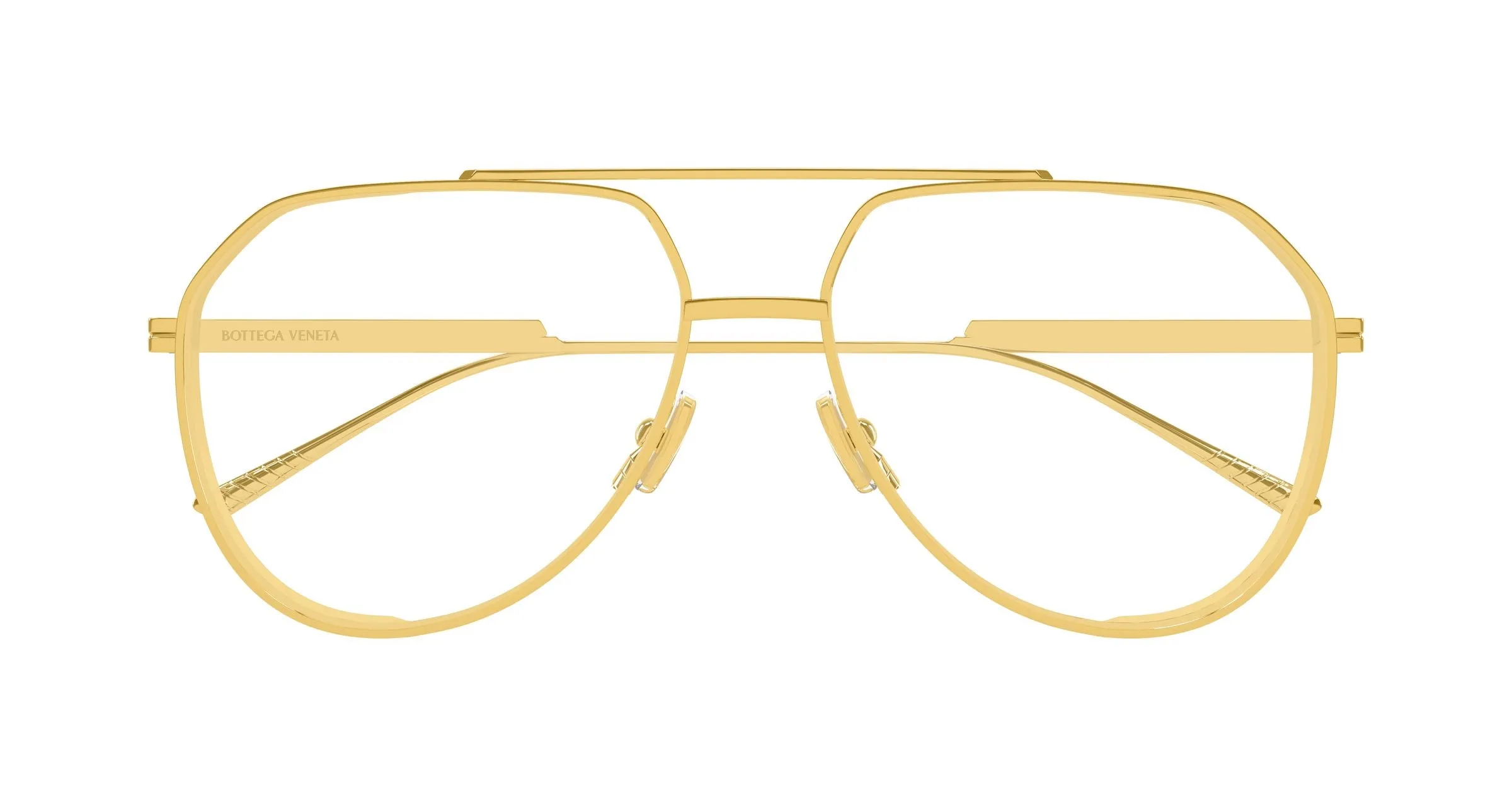 Bottega Veneta BV1465S 005 Occhiali da sole Metallo Oro Trasparente Pilot - immagine 2