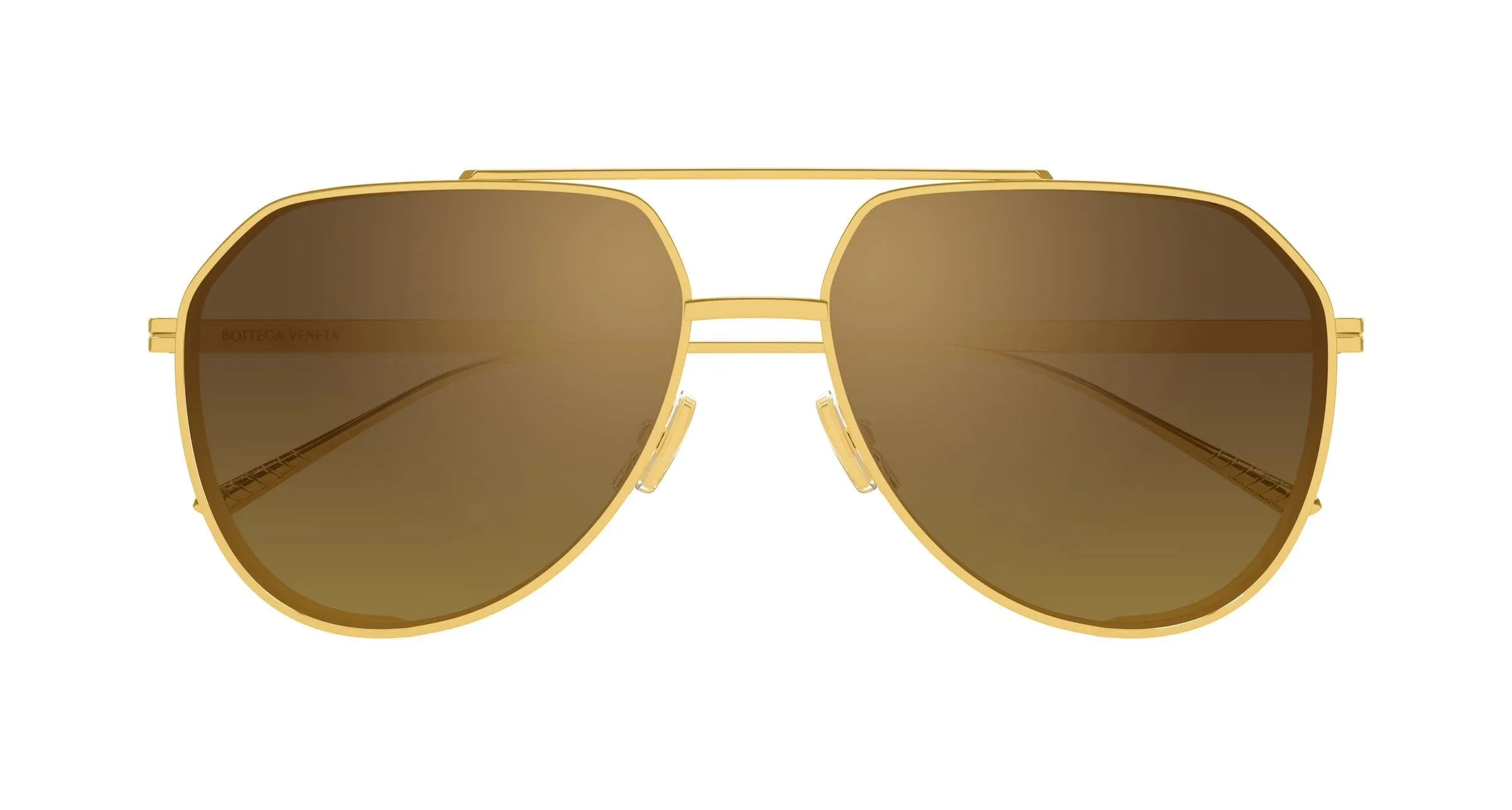 Bottega Veneta BV1465S 004 Occhiali da sole Metallo Oro Marrone Pilot - immagine 2