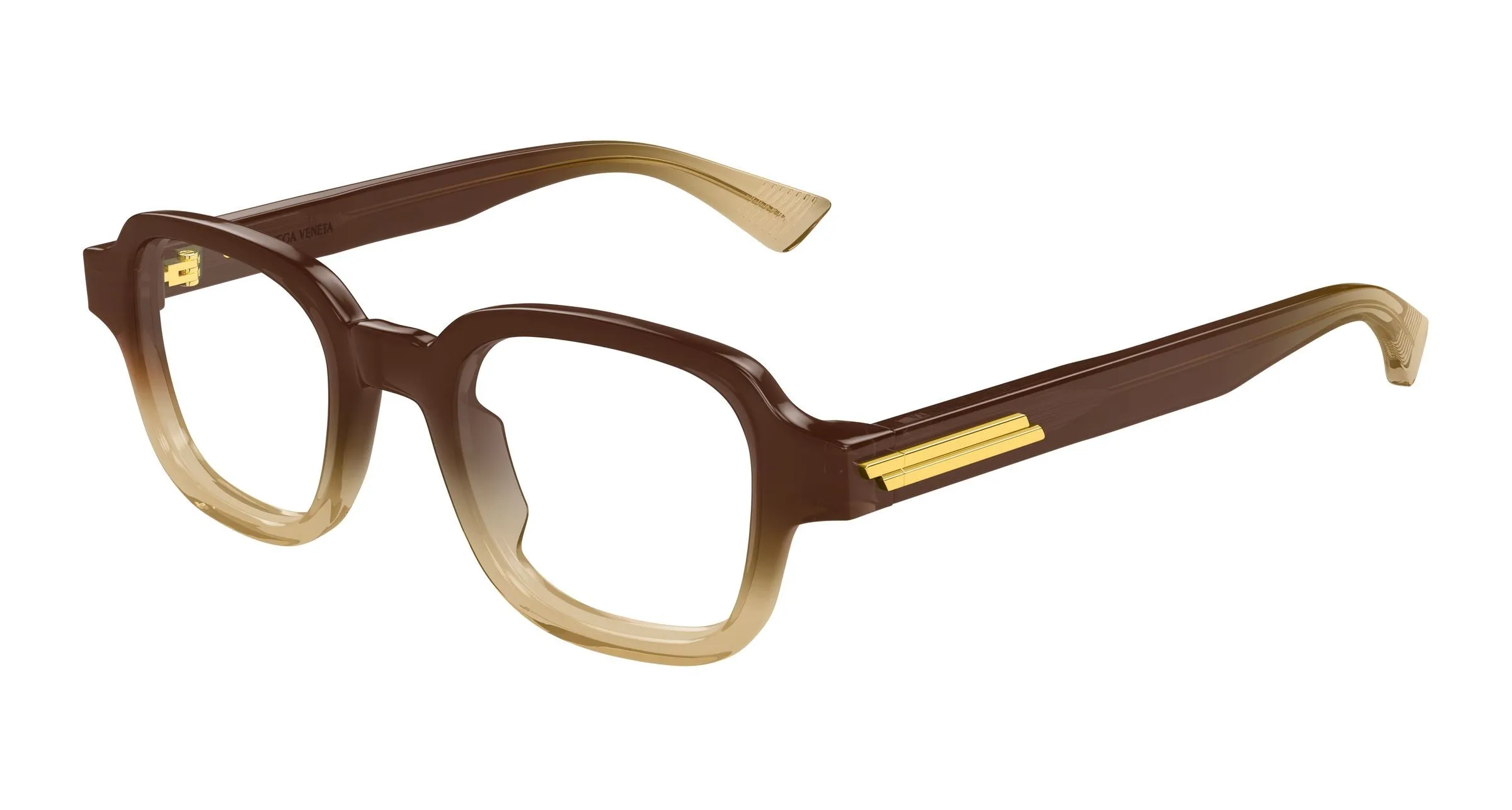 Bottega Veneta BV1462O 008 Montature da vista Acetato Marrone Trasparente Squadrata - immagine 1