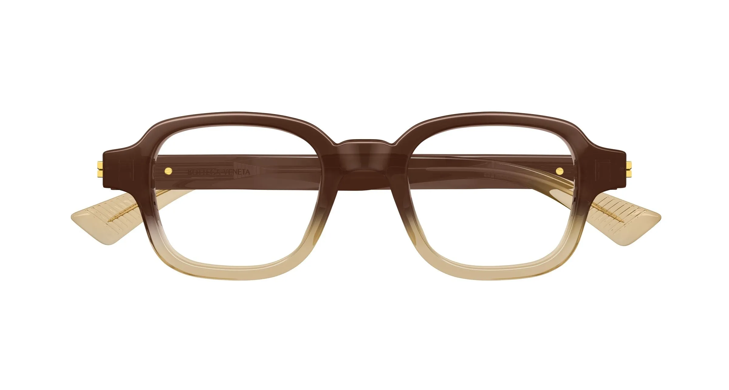 Bottega Veneta BV1462O 008 Montature da vista Acetato Marrone Trasparente Squadrata - immagine 2