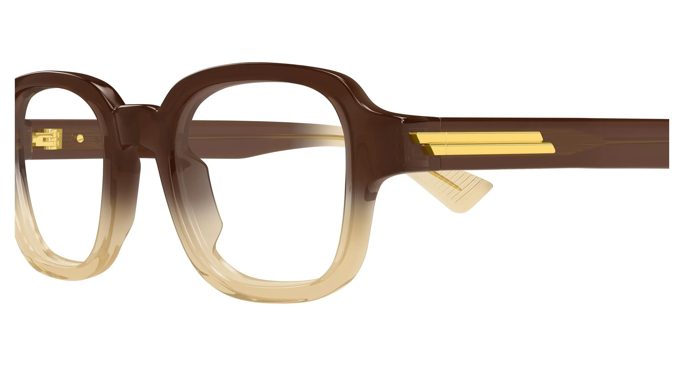 Bottega Veneta BV1462O 008 Montature da vista Acetato Marrone Trasparente Squadrata - immagine 3