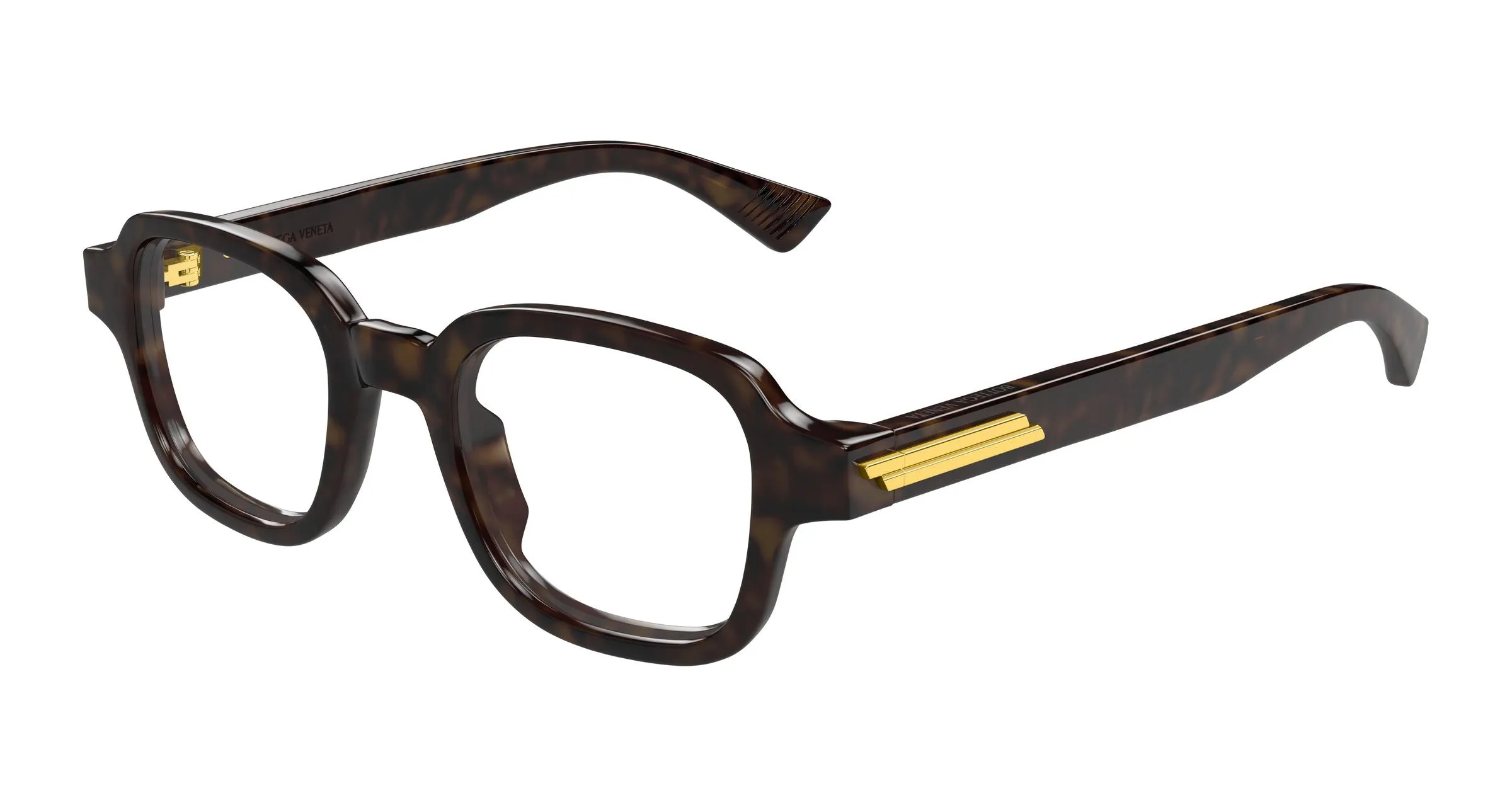 Bottega Veneta BV1462O 007 Montature da vista Acetato Havana Trasparente Squadrata - immagine 1