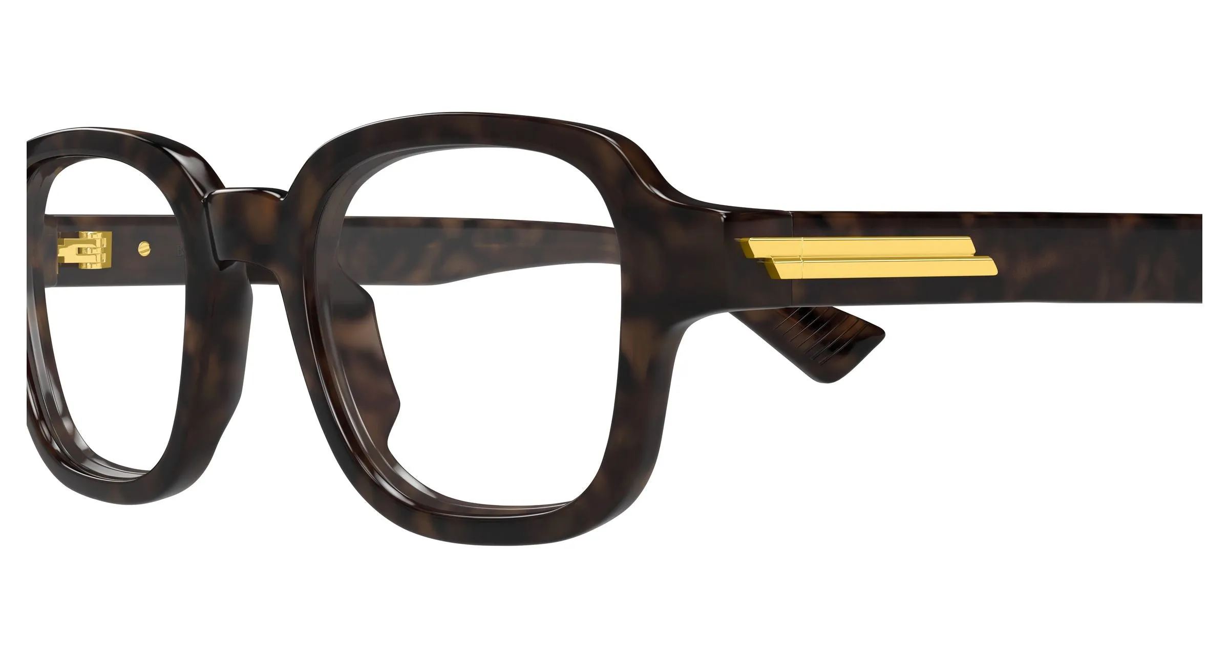 Bottega Veneta BV1462O 007 Montature da vista Acetato Havana Trasparente Squadrata - immagine 3