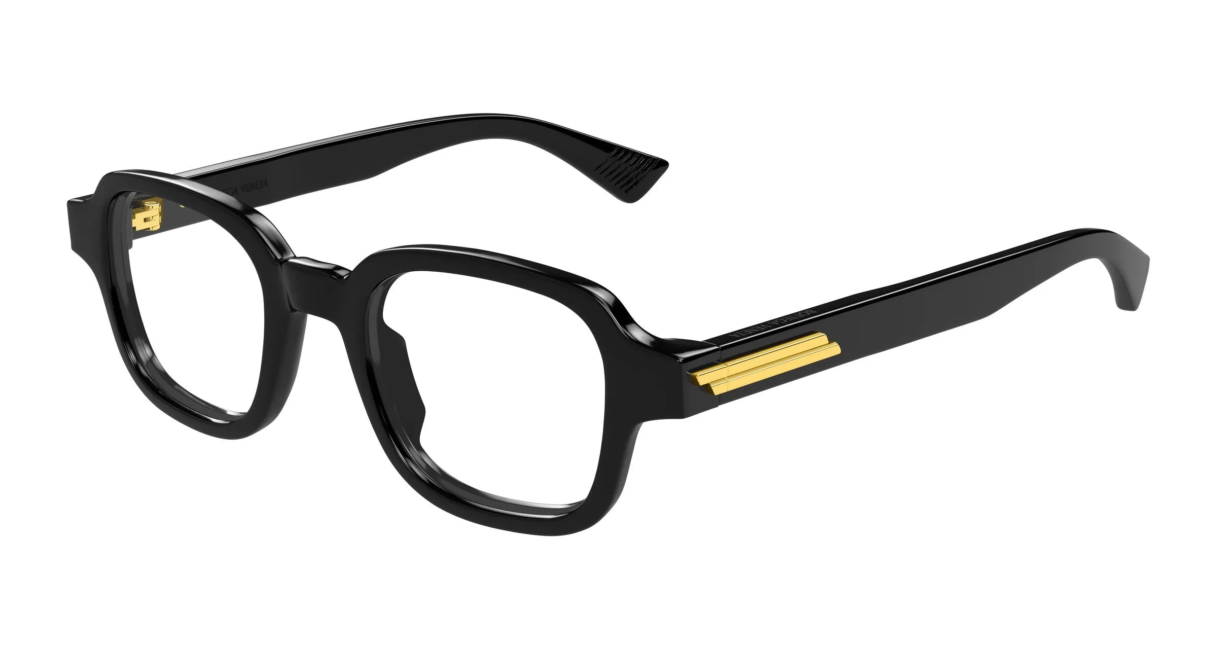 Bottega Veneta BV1462O 006 Montature da vista Acetato Nero Trasparente Squadrata - immagine 1