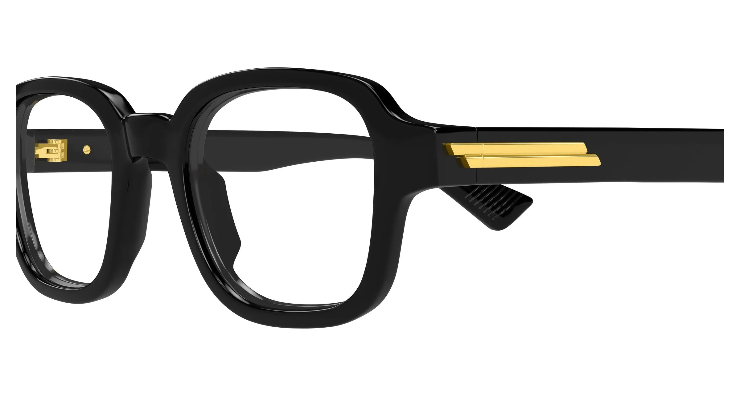 Bottega Veneta BV1462O 006 Montature da vista Acetato Nero Trasparente Squadrata - immagine 3
