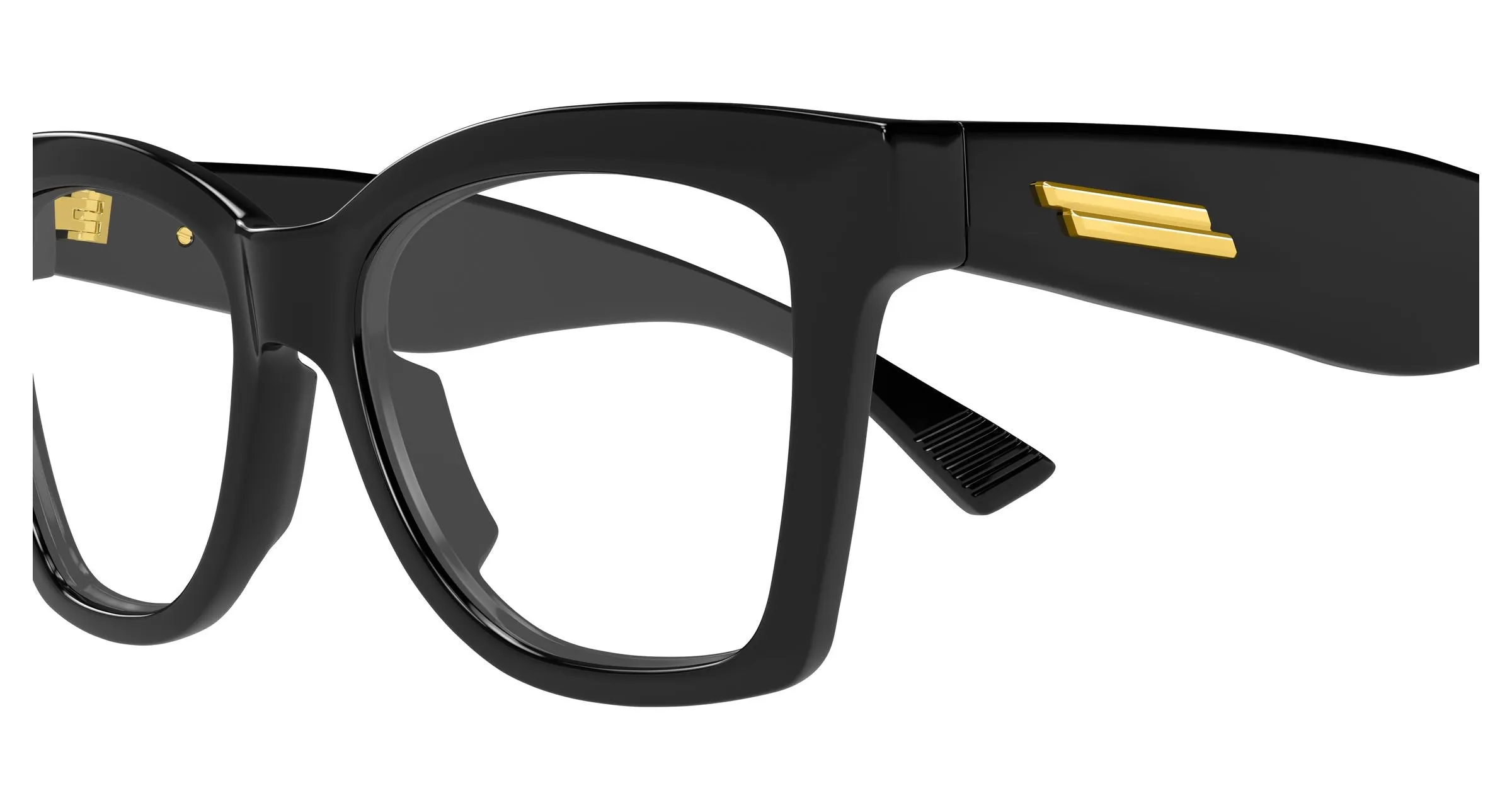 Bottega Veneta BV1459O 001 Montature da vista Acetato Nero Trasparente Farfalla - immagine 3