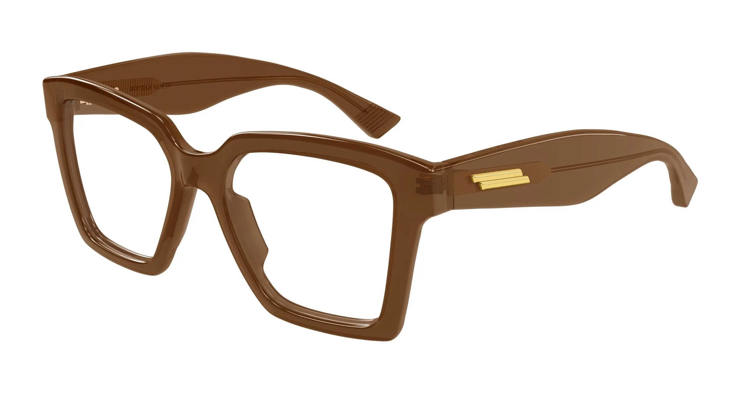 Bottega Veneta BV1458O 004 Montature da vista Acetato Marrone Trasparente Squadrata - immagine 1