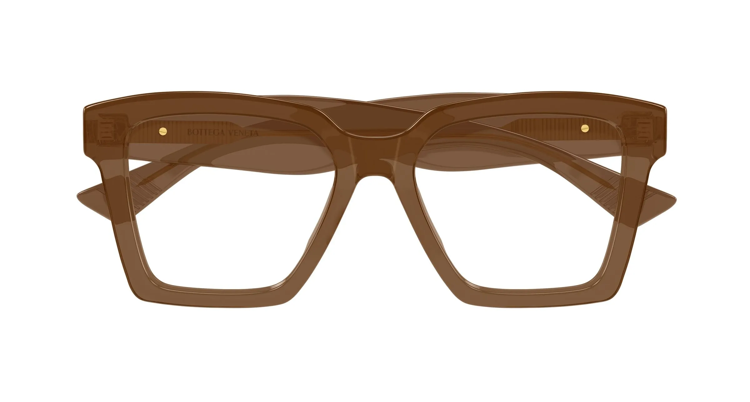Bottega Veneta BV1458O 004 Montature da vista Acetato Marrone Trasparente Squadrata - immagine 2