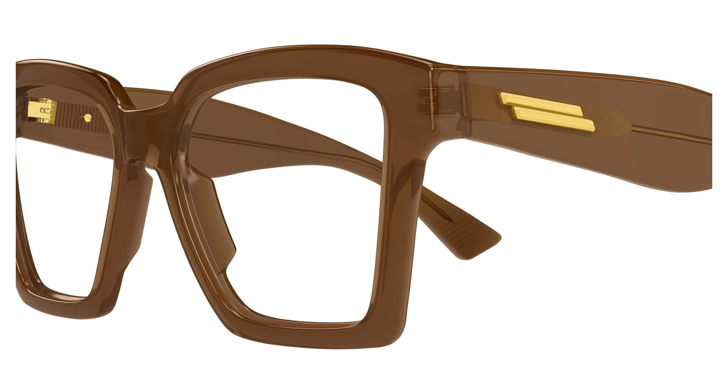 Bottega Veneta BV1458O 004 Montature da vista Acetato Marrone Trasparente Squadrata - immagine 3