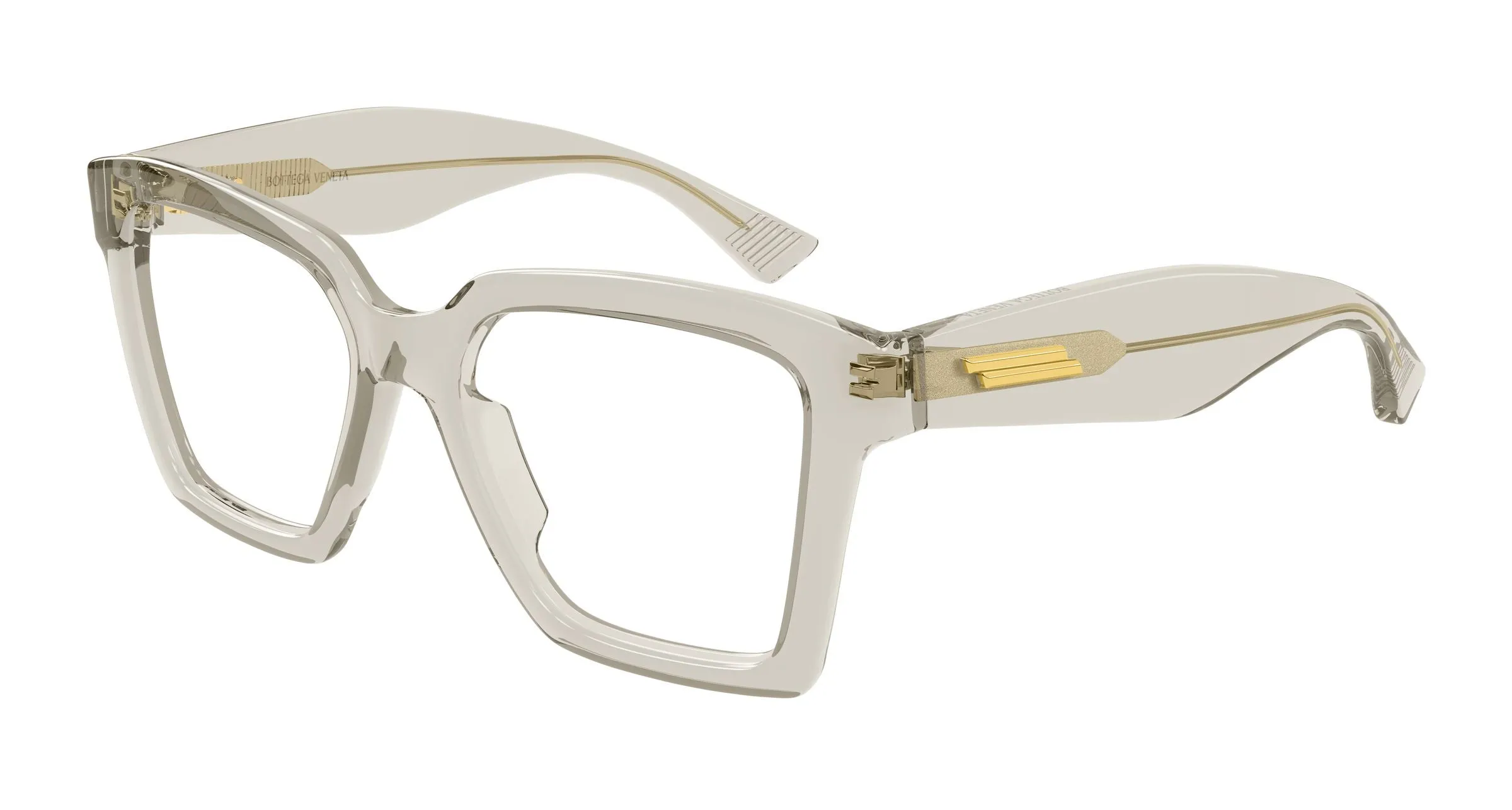 Bottega Veneta BV1458O 003 Montature da vista Acetato Beige Trasparente Squadrata - immagine 1