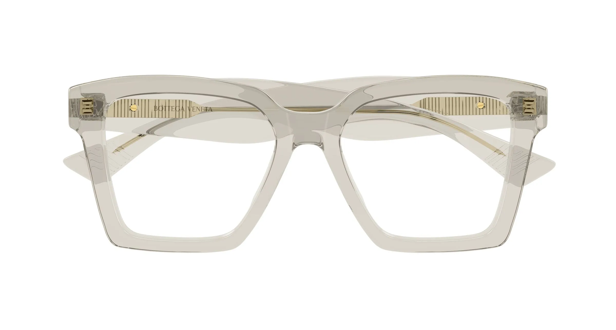 Bottega Veneta BV1458O 003 Montature da vista Acetato Beige Trasparente Squadrata - immagine 2