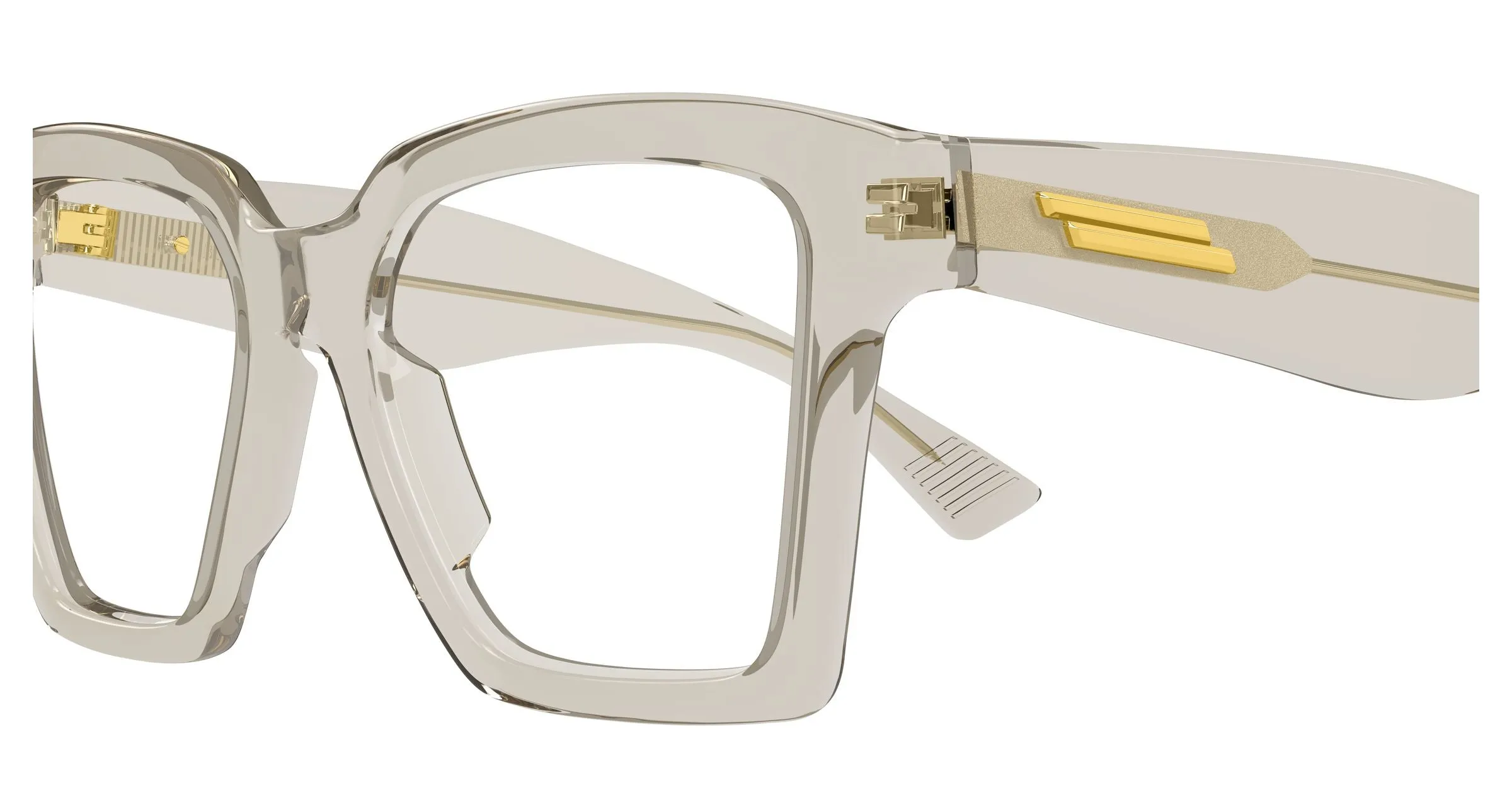 Bottega Veneta BV1458O 003 Montature da vista Acetato Beige Trasparente Squadrata - immagine 3