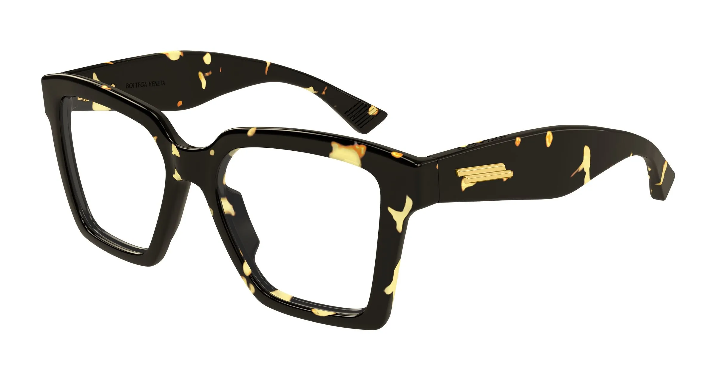 Bottega Veneta BV1458O 002 Montature da vista Acetato Havana Trasparente Squadrata - immagine 1