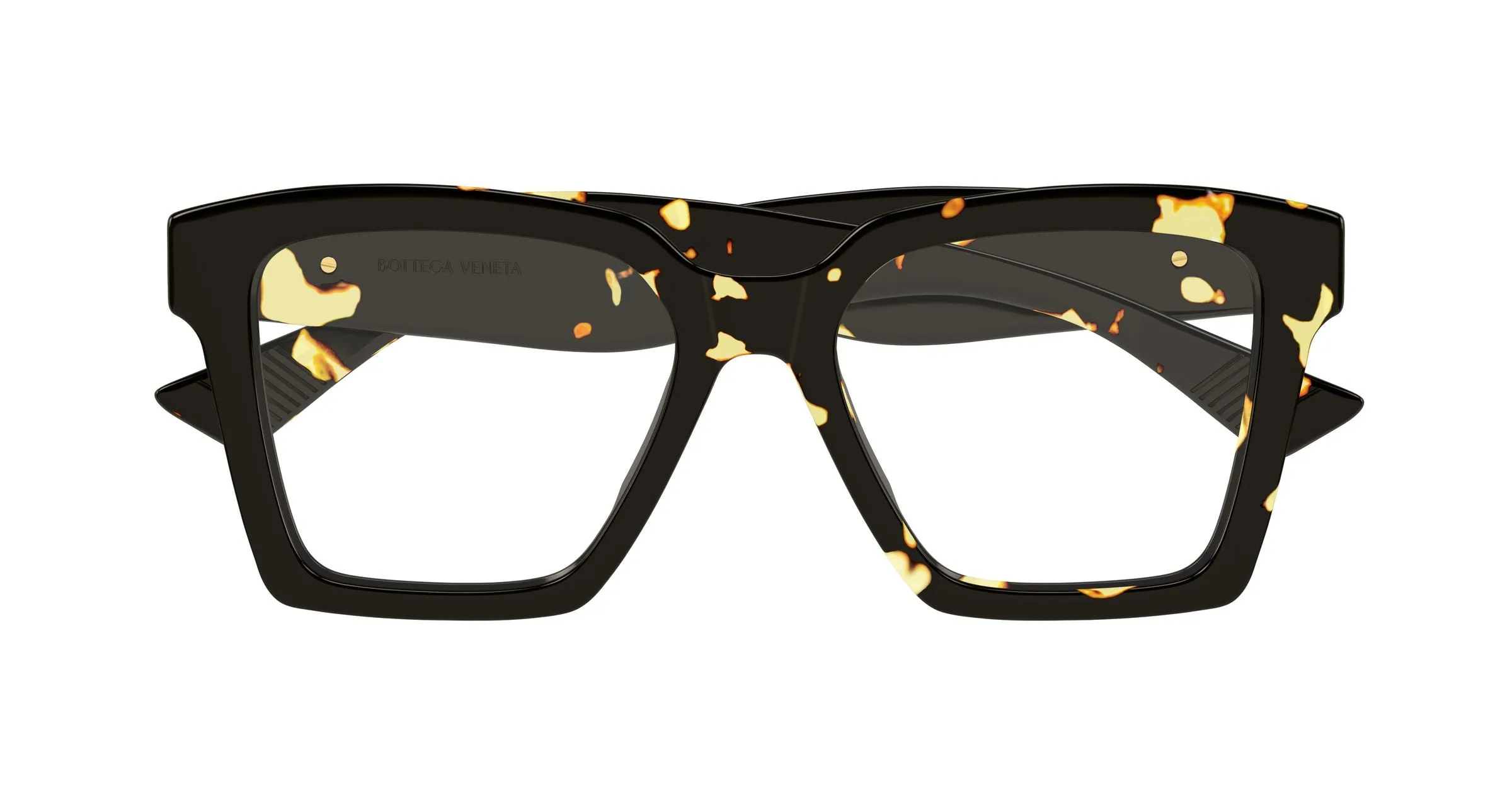 Bottega Veneta BV1458O 002 Montature da vista Acetato Havana Trasparente Squadrata - immagine 2