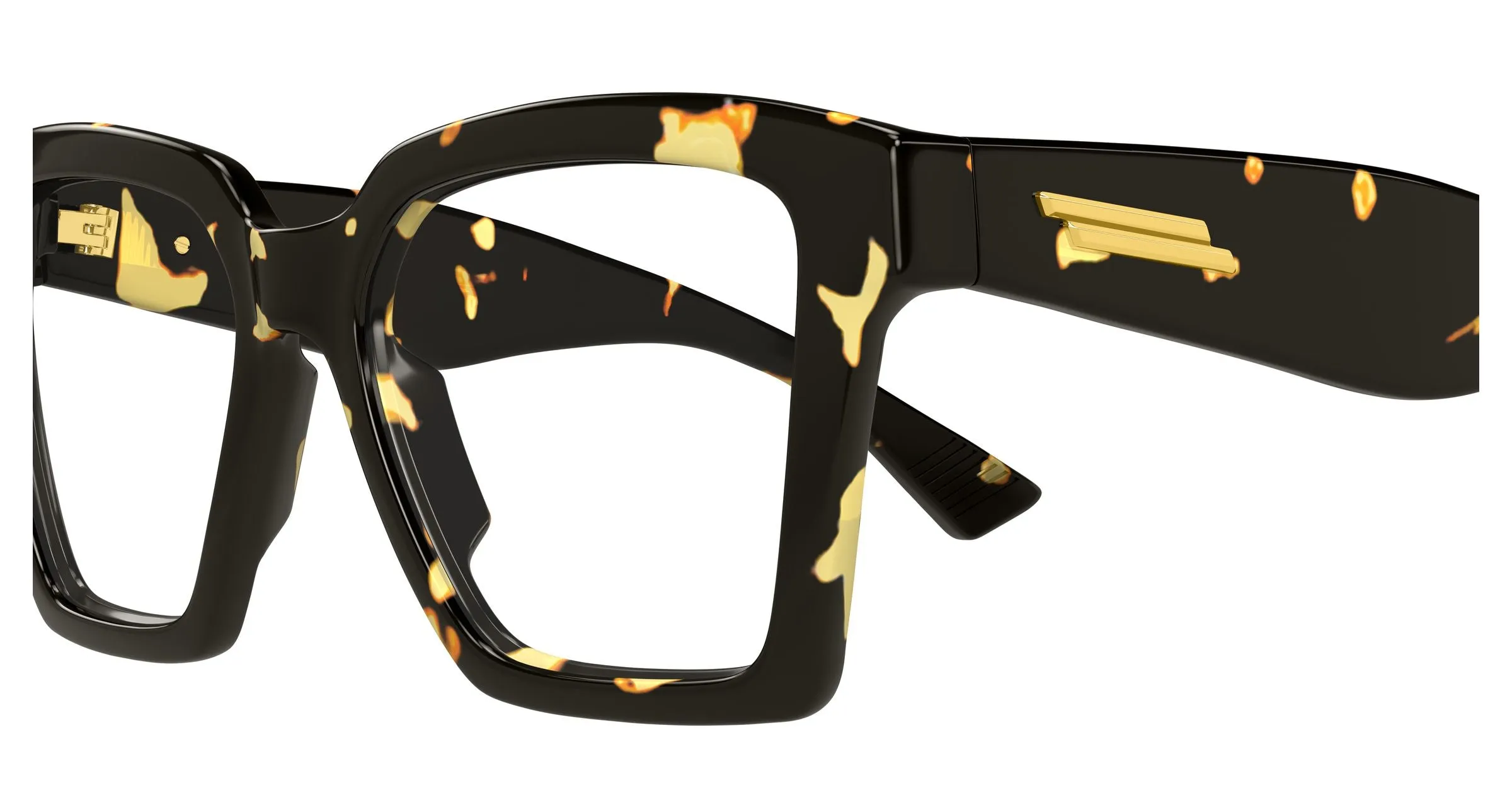 Bottega Veneta BV1458O 002 Montature da vista Acetato Havana Trasparente Squadrata - immagine 3