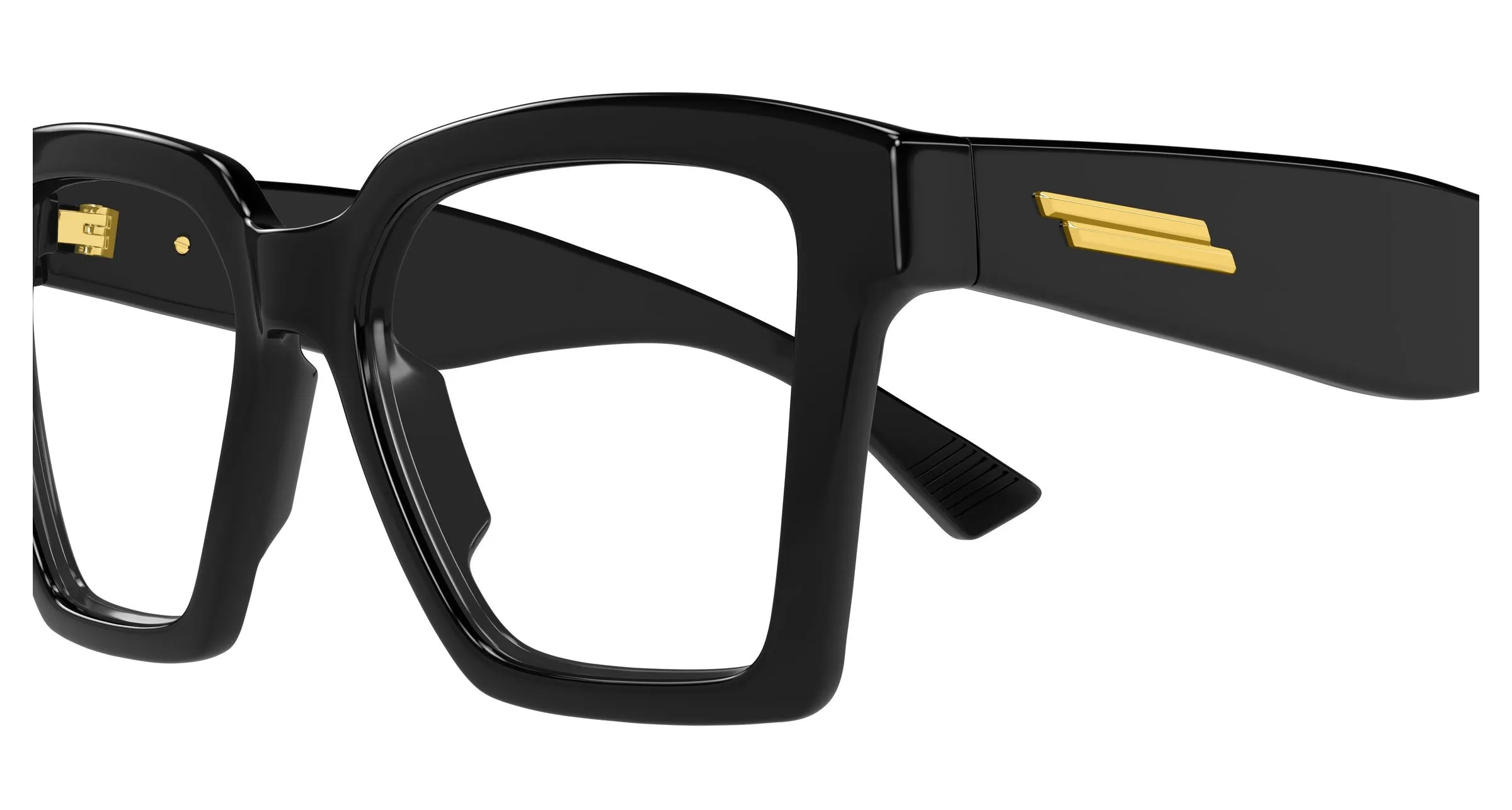 Bottega Veneta BV1458O 001 Montature da vista Acetato Nero Trasparente Squadrata - immagine 3