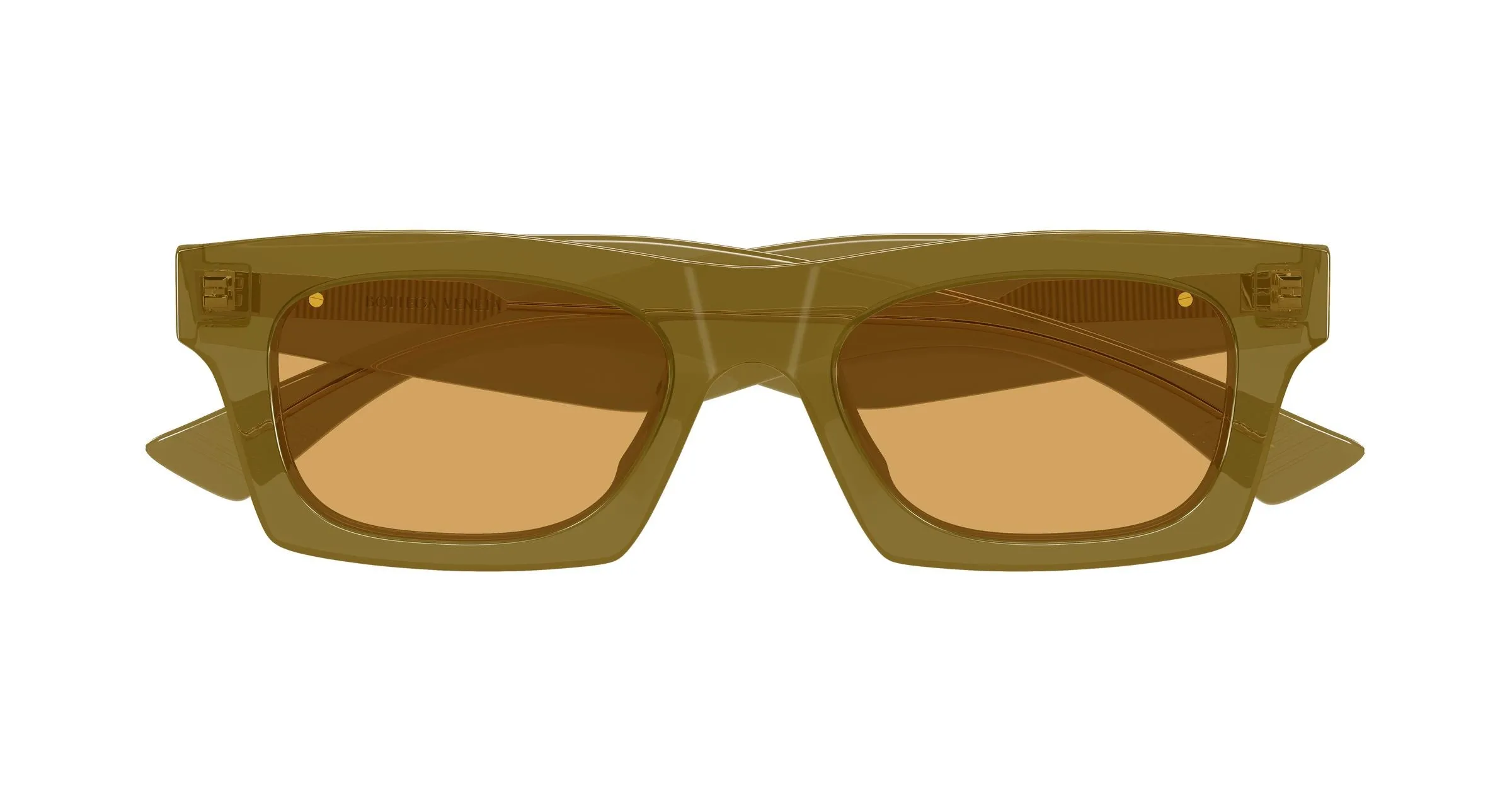 Bottega Veneta BV1457S 005 Occhiali da sole Acetato Marrone Arancione Squadrata - immagine 2