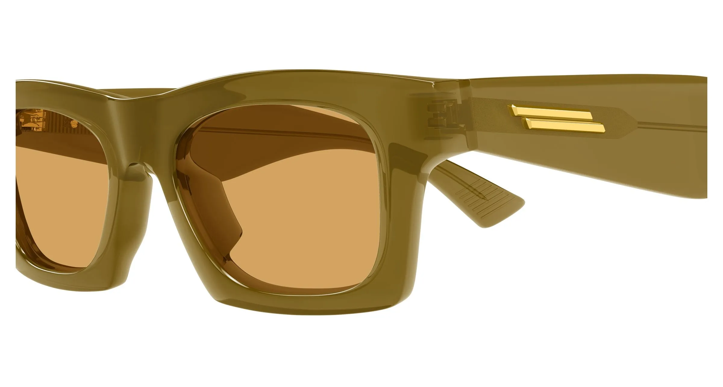 Bottega Veneta BV1457S 005 Occhiali da sole Acetato Marrone Arancione Squadrata - immagine 3