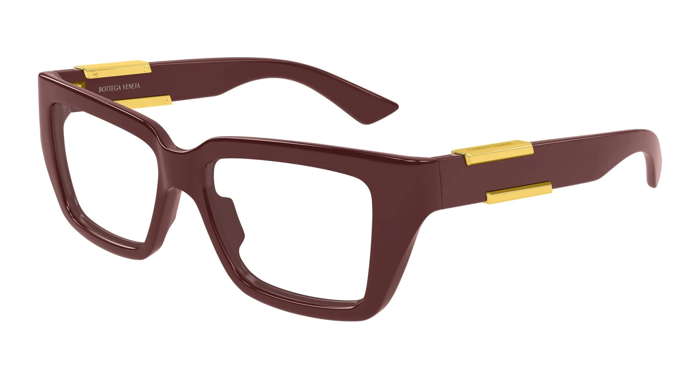 Bottega Veneta BV1455O 004 Montature da vista Bio-iniettato Bordeaux Trasparente Squadrata - immagine 1