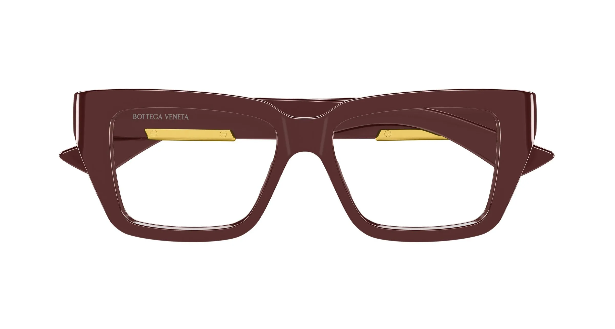 Bottega Veneta BV1455O 004 Montature da vista Bio-iniettato Bordeaux Trasparente Squadrata - immagine 2