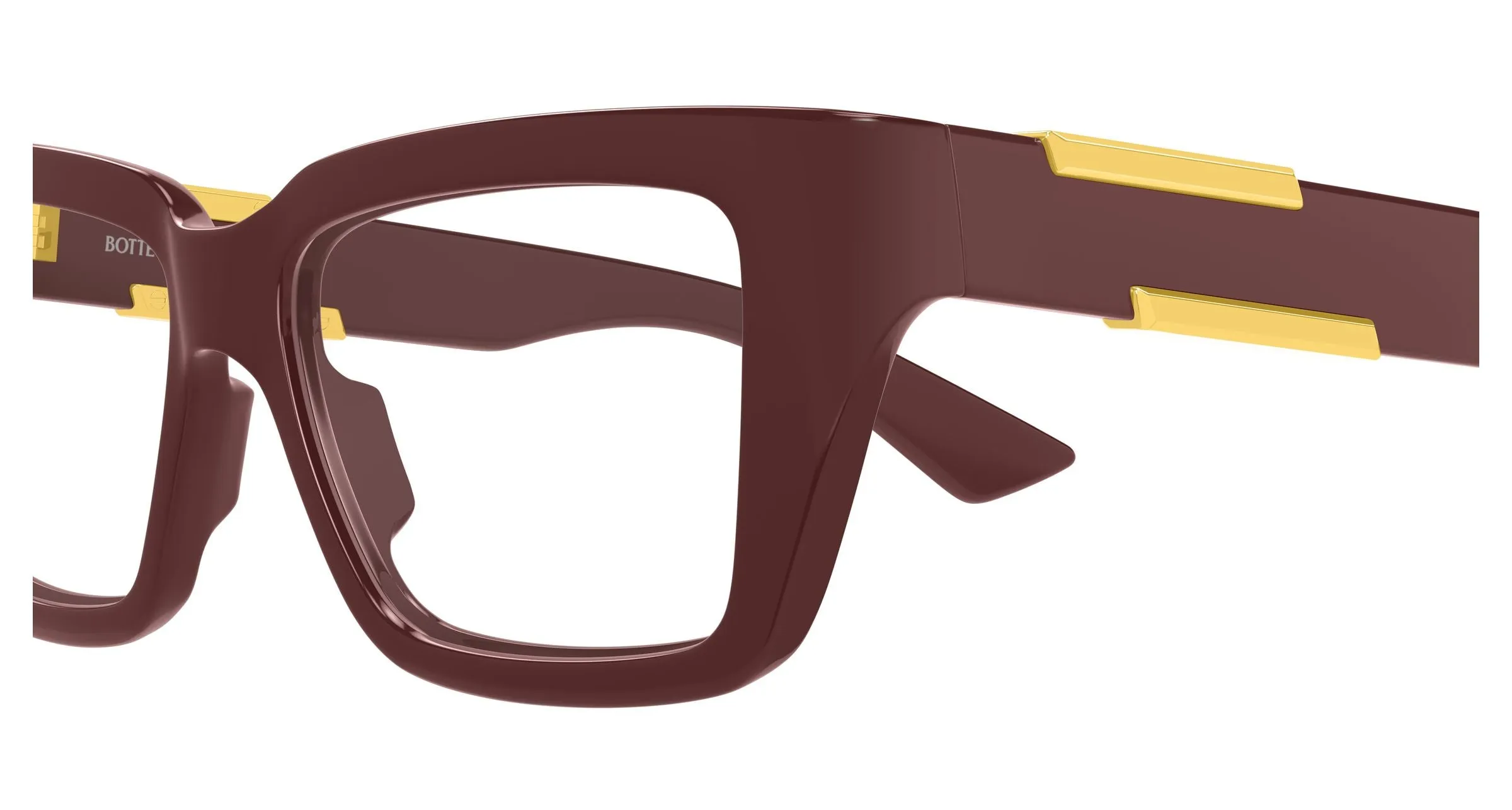 Bottega Veneta BV1455O 004 Montature da vista Bio-iniettato Bordeaux Trasparente Squadrata - immagine 3
