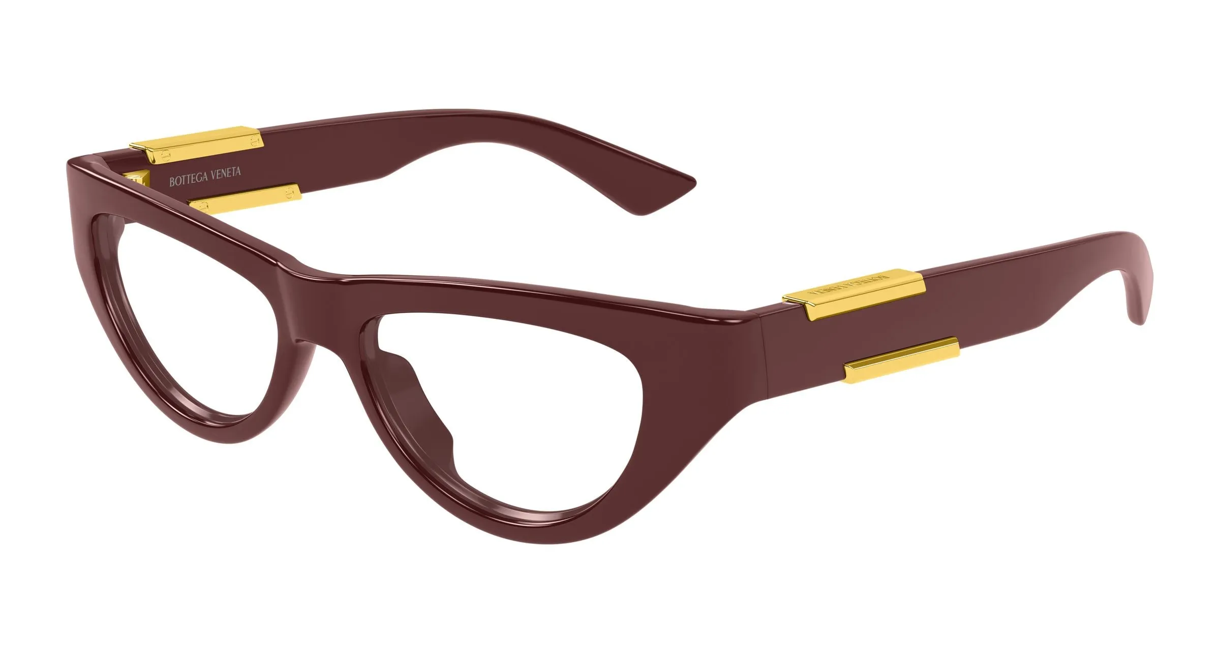Bottega Veneta BV1454O 004 Montature da vista Bio-iniettato Bordeaux Trasparente Cat Eye - immagine 1