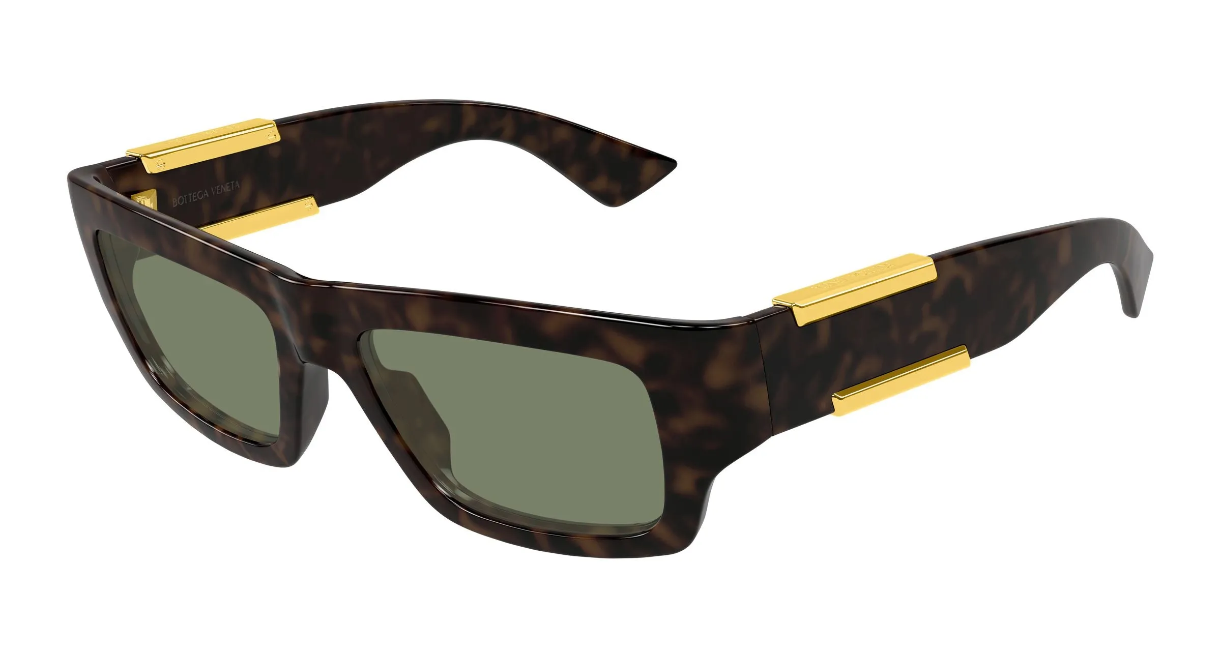 Bottega Veneta BV1452S 002 Occhiali da sole Bio-iniettato Havana Verde Squadrata - immagine 1