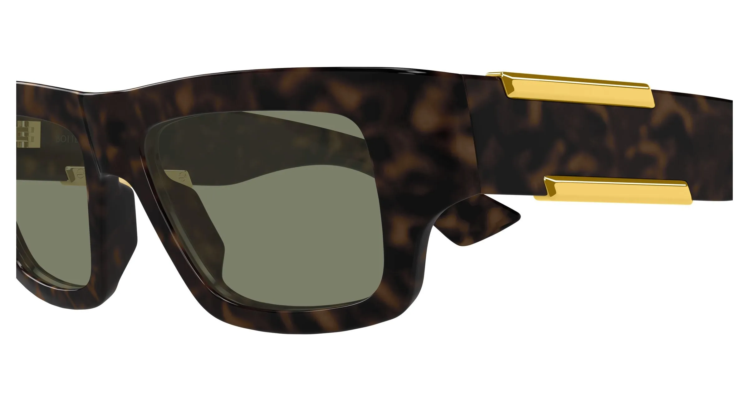 Bottega Veneta BV1452S 002 Occhiali da sole Bio-iniettato Havana Verde Squadrata - immagine 3