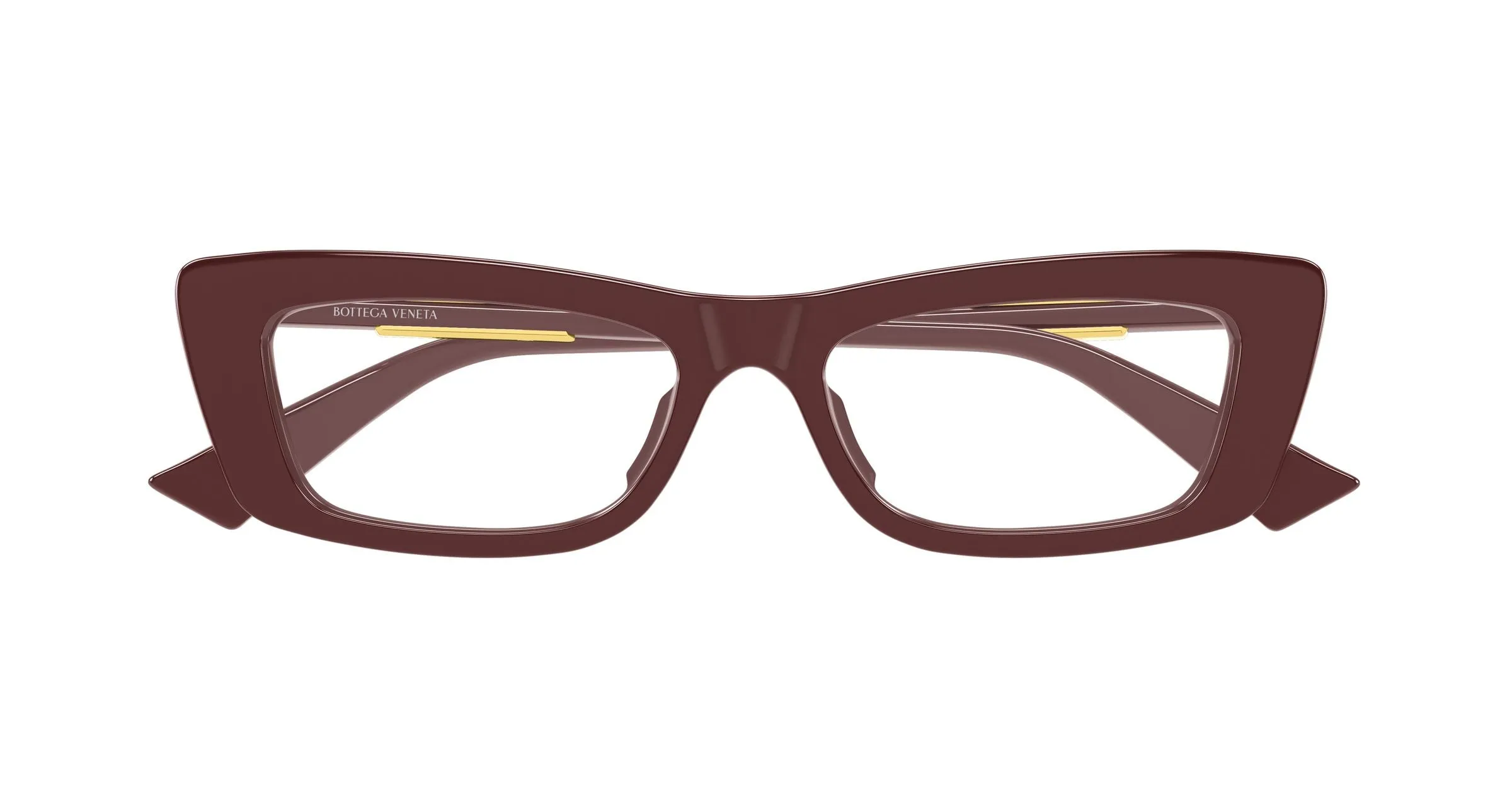 Bottega Veneta BV1449O 009 Montature da vista Acetato Bordeaux Trasparente Squadrata - immagine 2