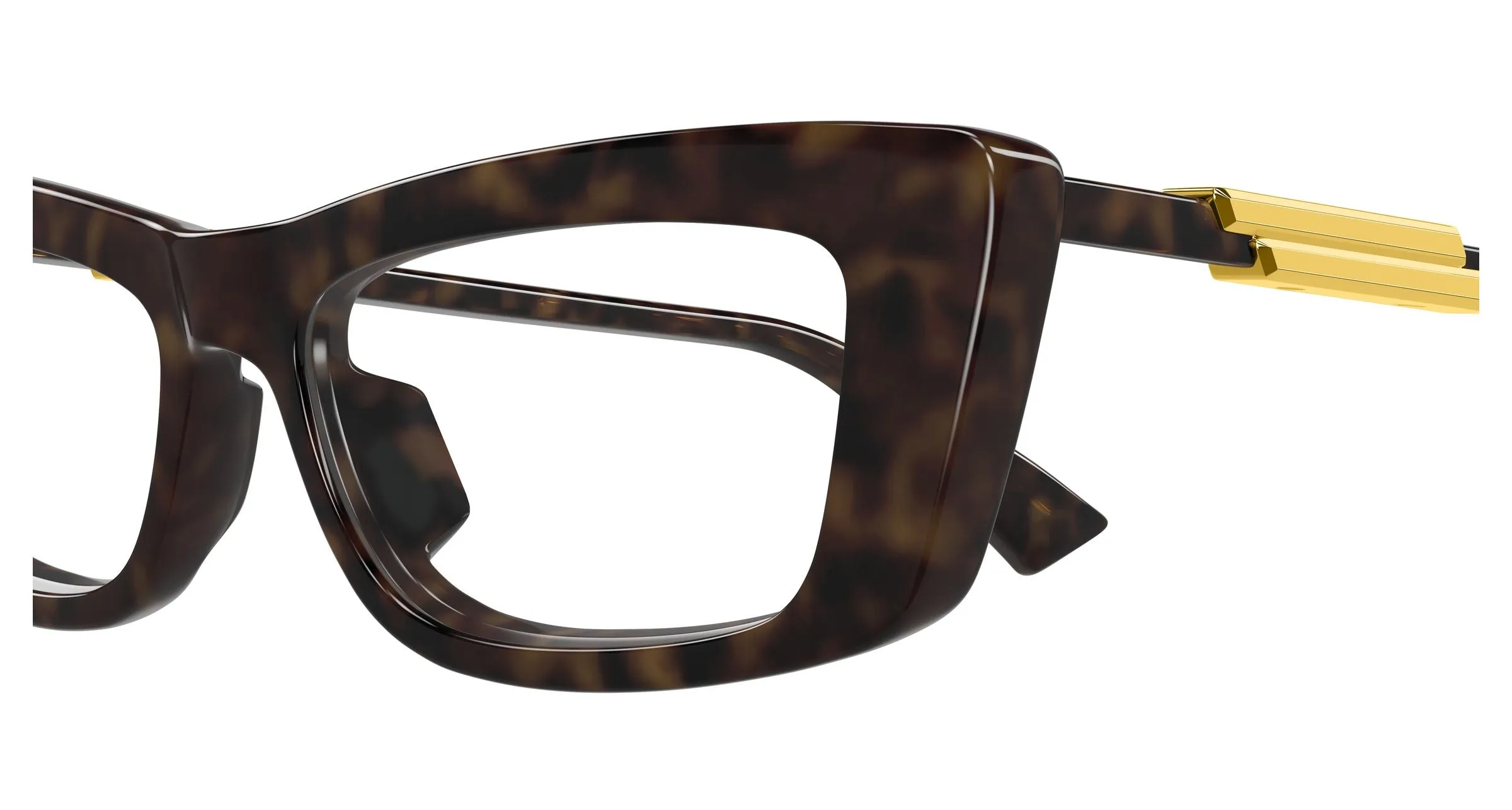 Bottega Veneta BV1449O 007 Montature da vista Acetato Havana Trasparente Squadrata - immagine 3