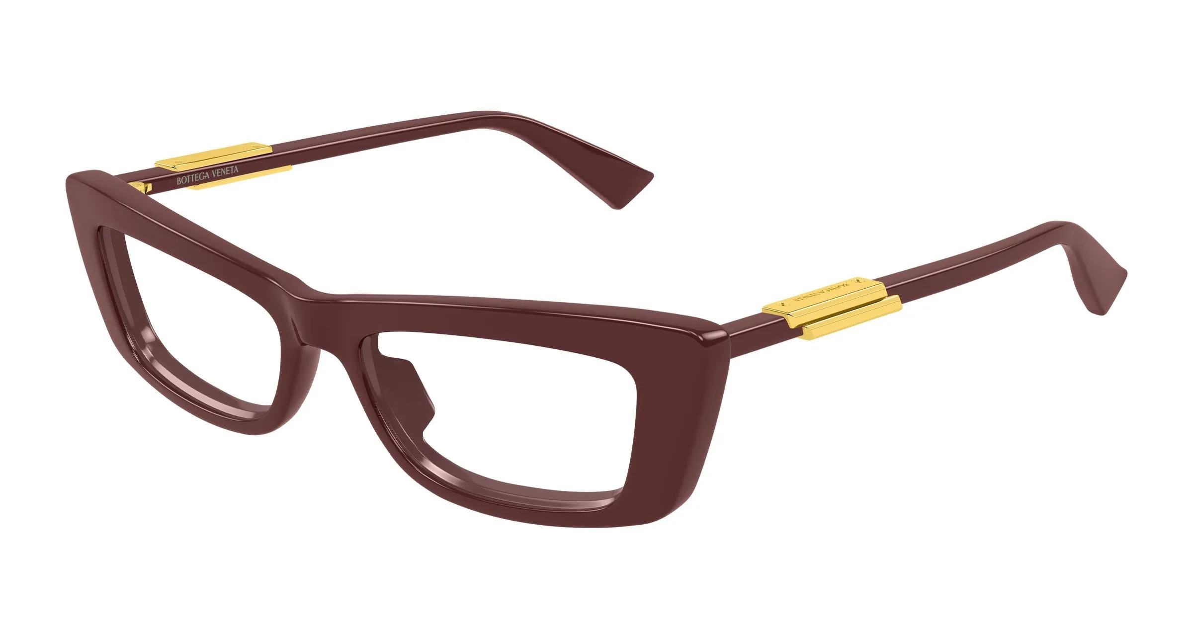 Bottega Veneta BV1449O 004 Montature da vista Acetato Bordeaux Trasparente Squadrata - immagine 1