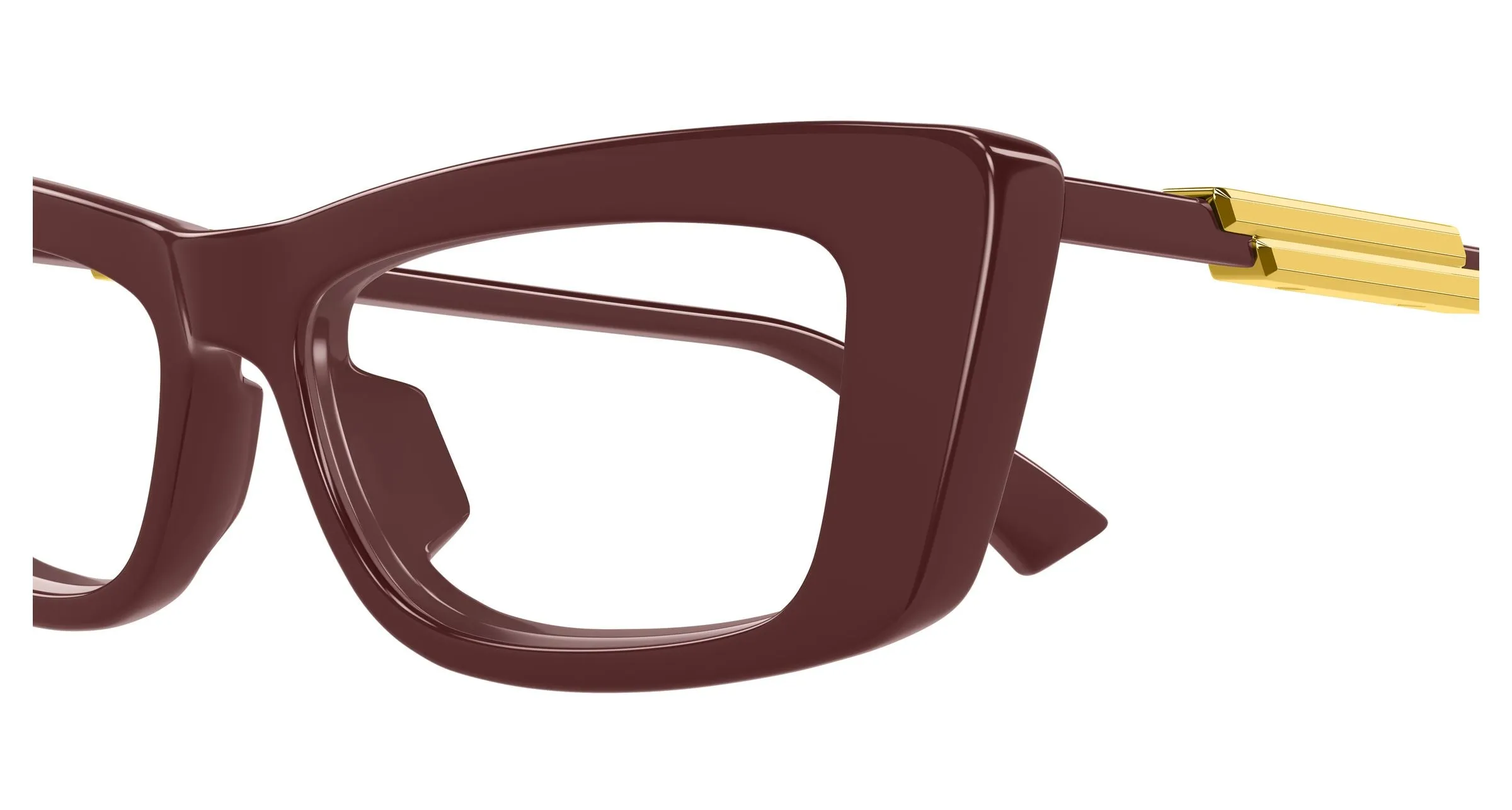 Bottega Veneta BV1449O 004 Montature da vista Acetato Bordeaux Trasparente Squadrata - immagine 3